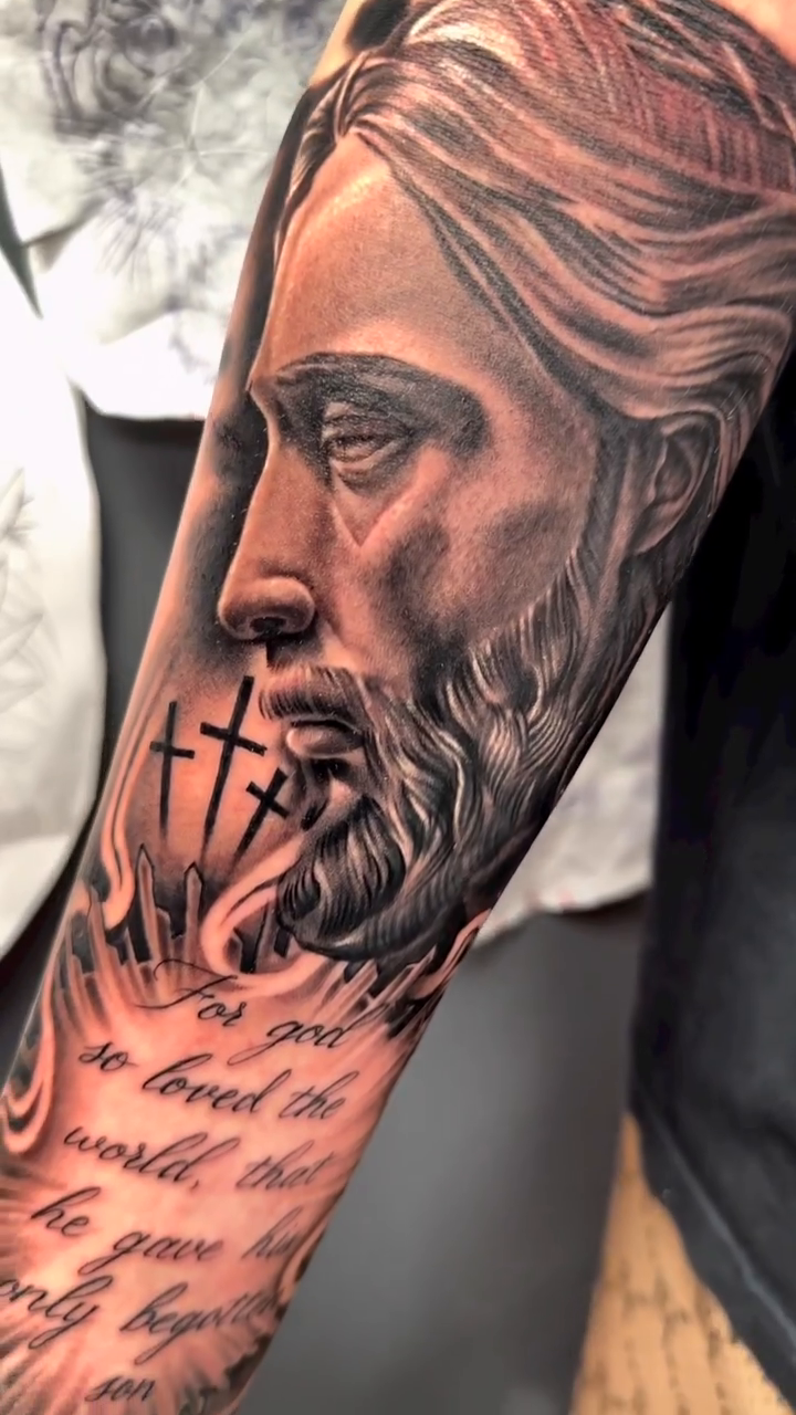 Tattoo by @inkbytrav — realism, black_and_grey
