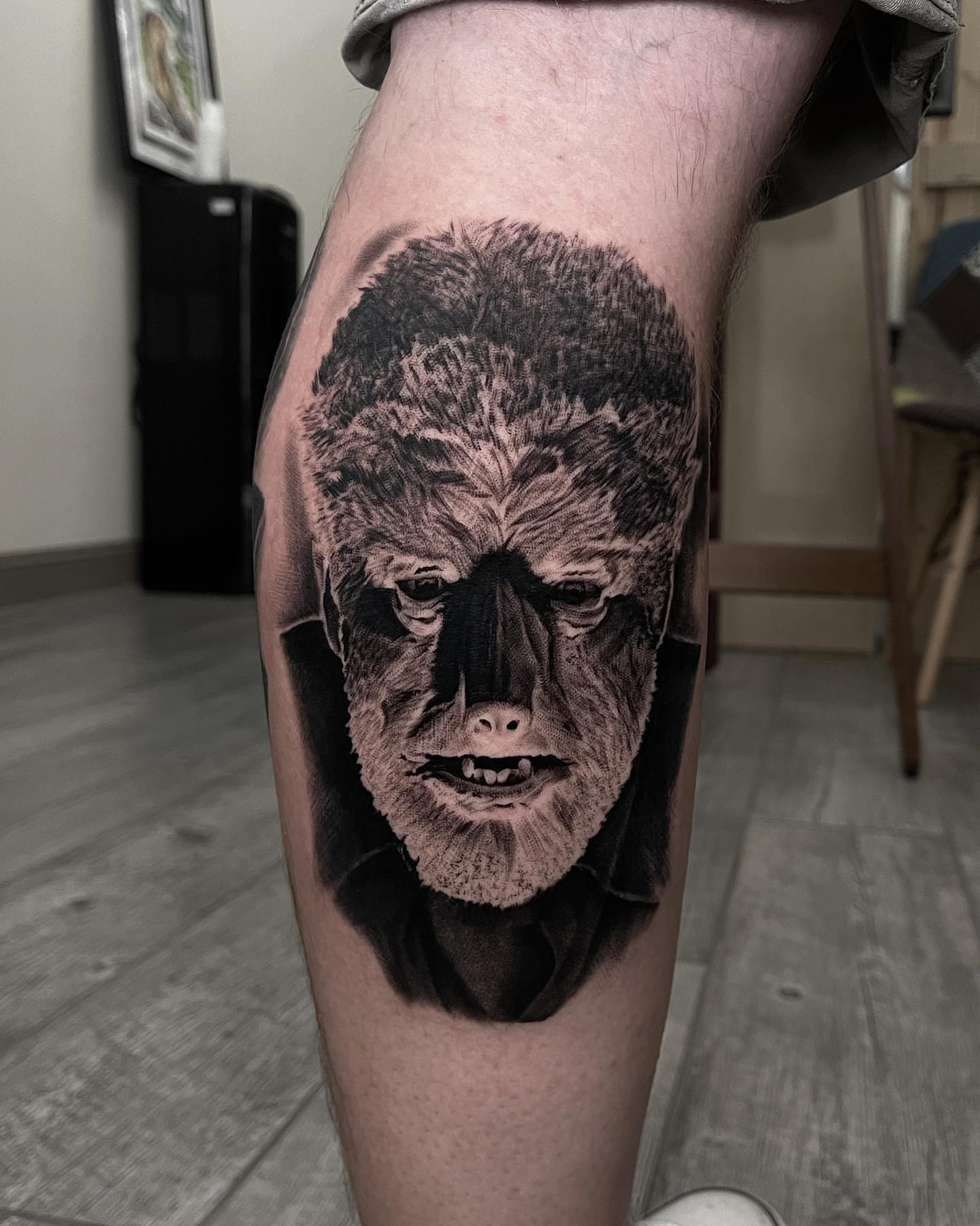 Tattoo by @grineylagantattoo — realism, black_and_grey