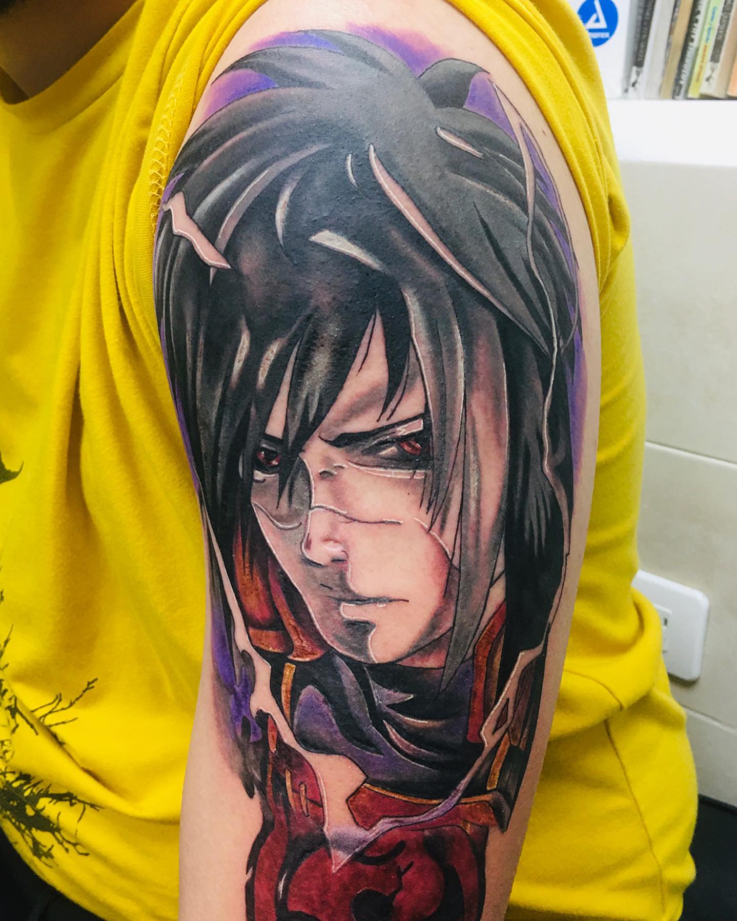 Anime character anime tattoo on the forearm by Gabriel Garcia