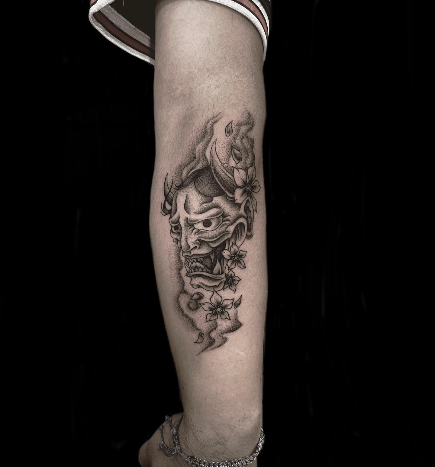 Tattoo by @wizdtattoo — black_and_grey, dotwork