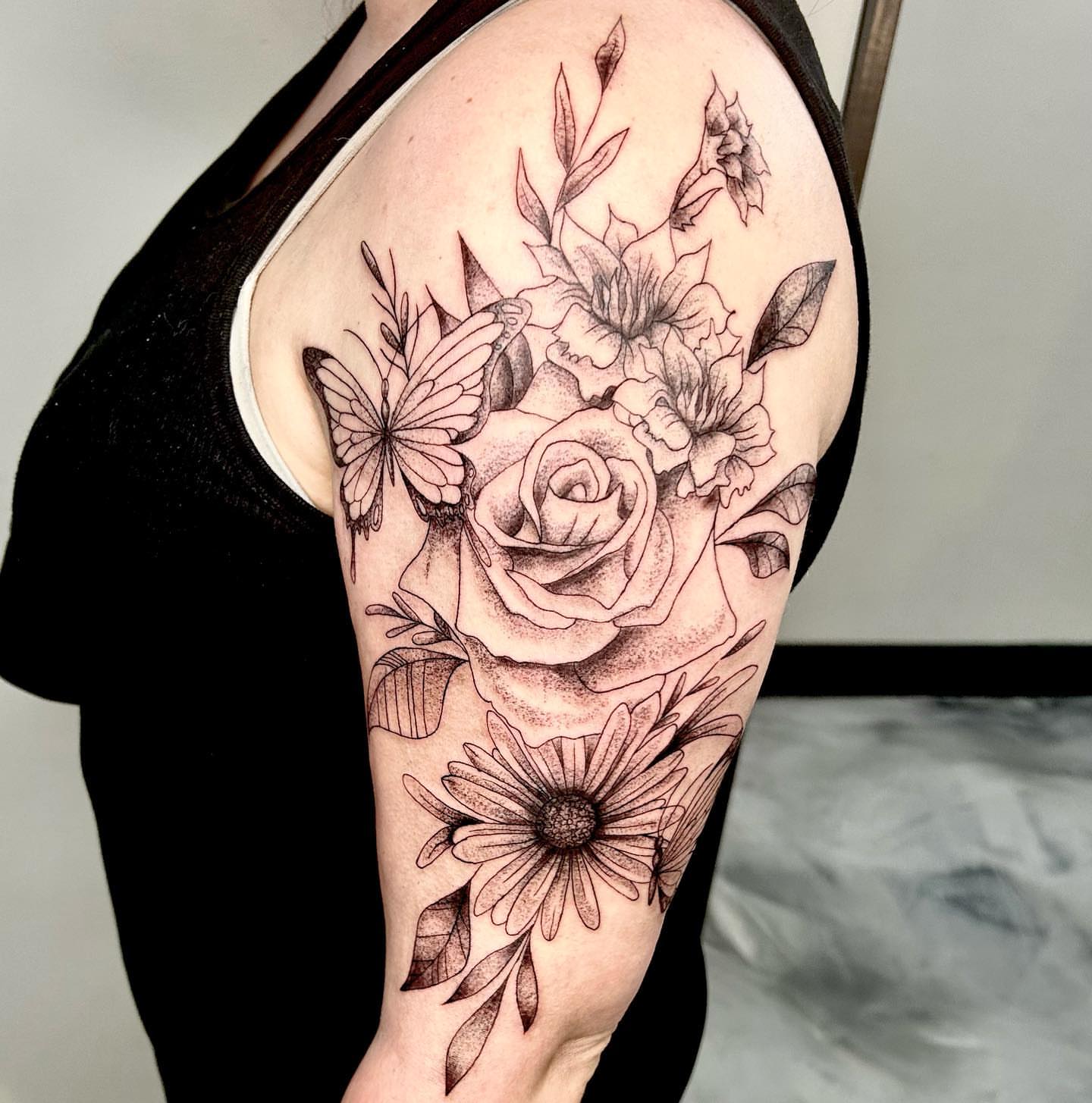 Tattoo by @lildebbie214 — dotwork, realism