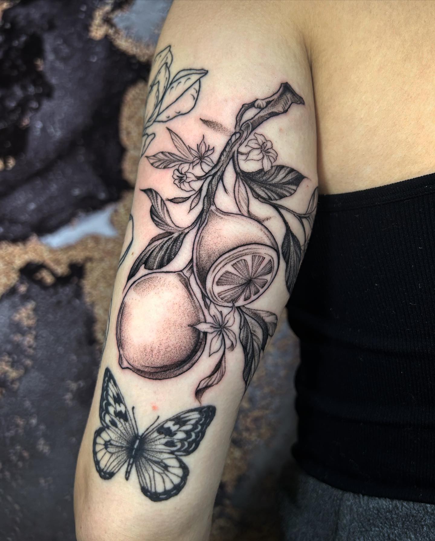 Tattoo by @c.x.dotline — black_and_grey, realism