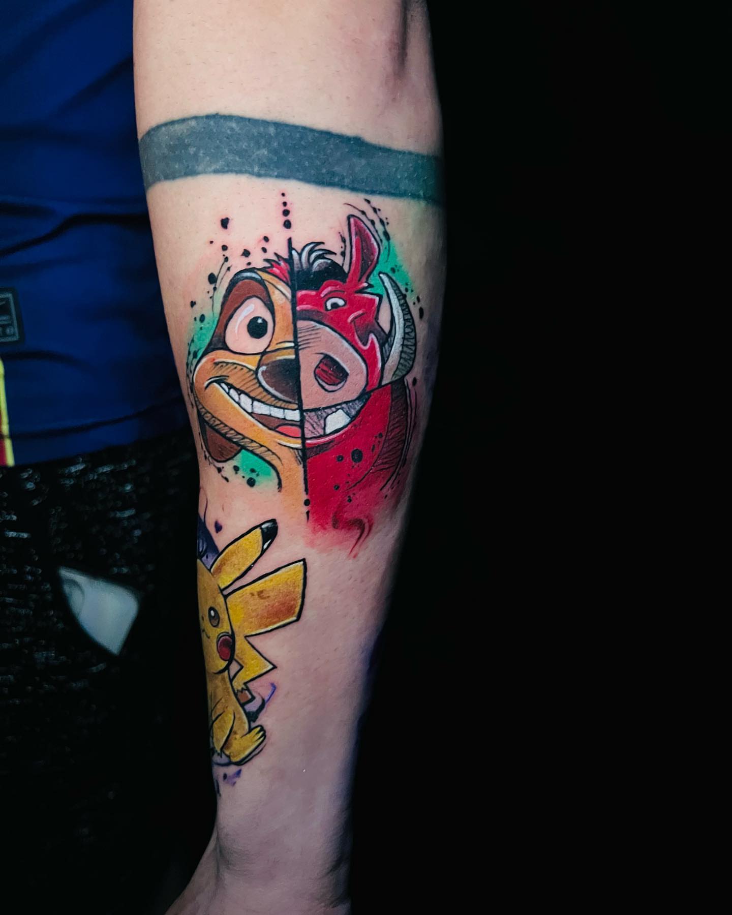 Tattoo by @j2k_tattoo_ — dotwork, watercolor