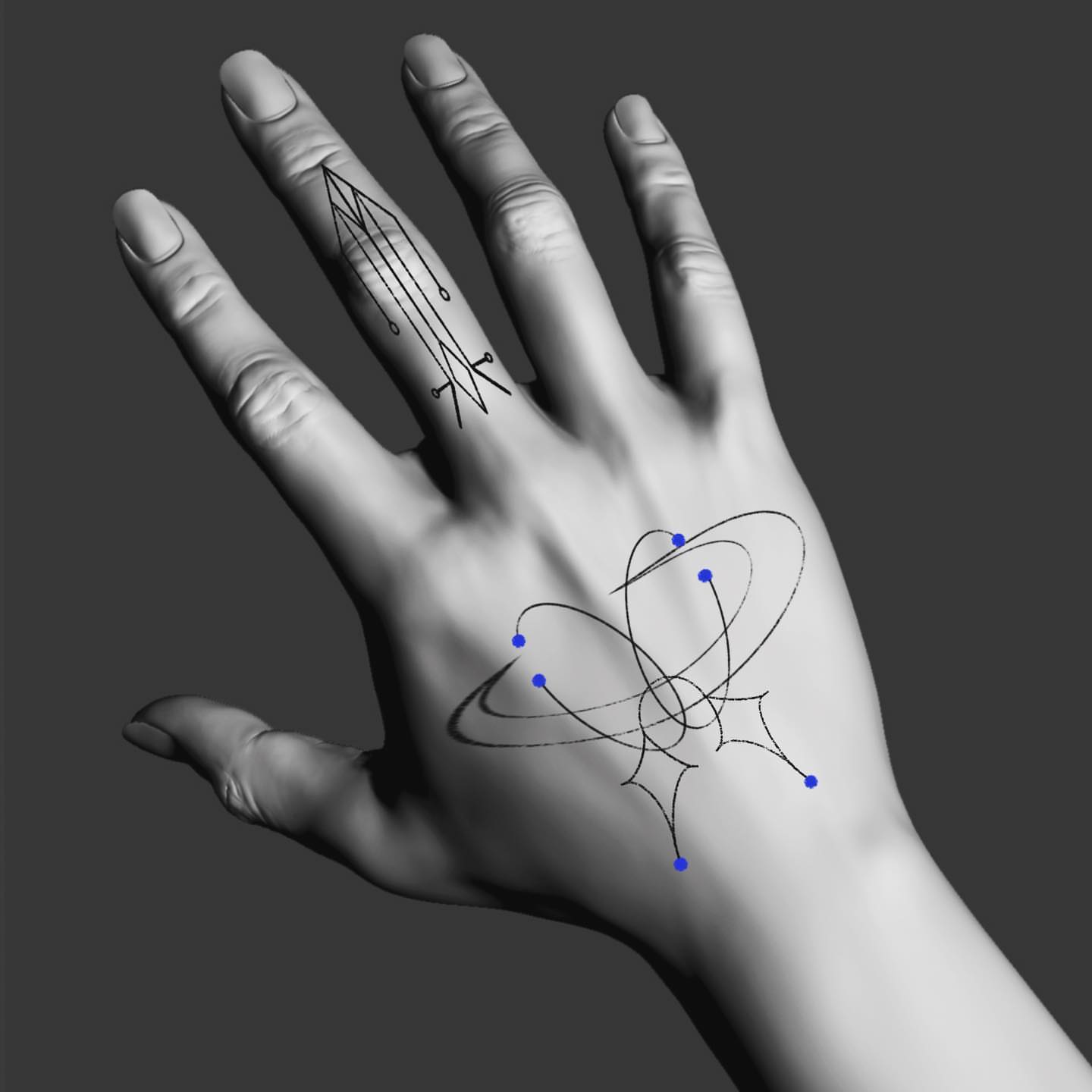 Tattoo by @deuxmainstattoo — geometric