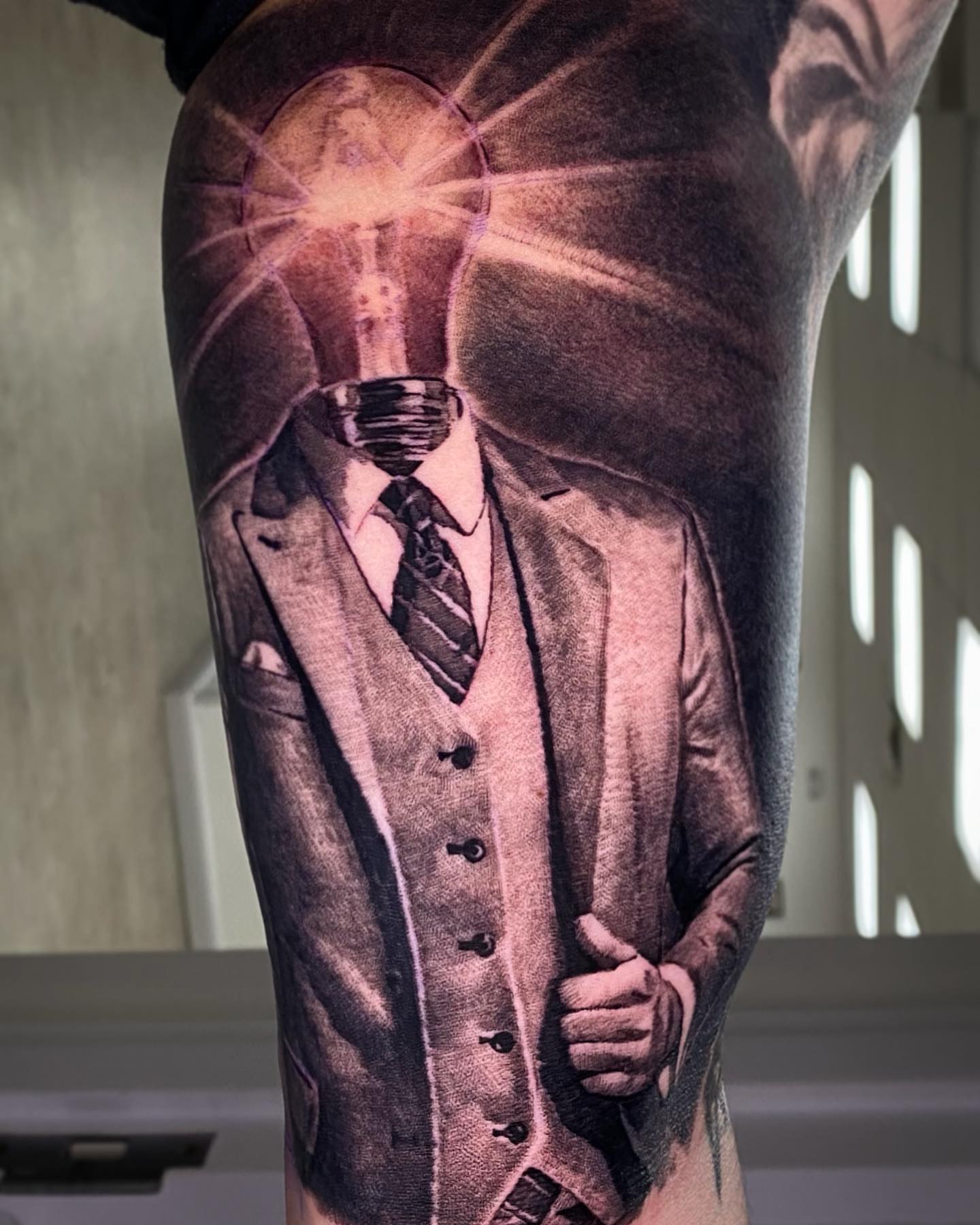 Tattoo by @bigbadwolftattoos — realism, black_and_grey