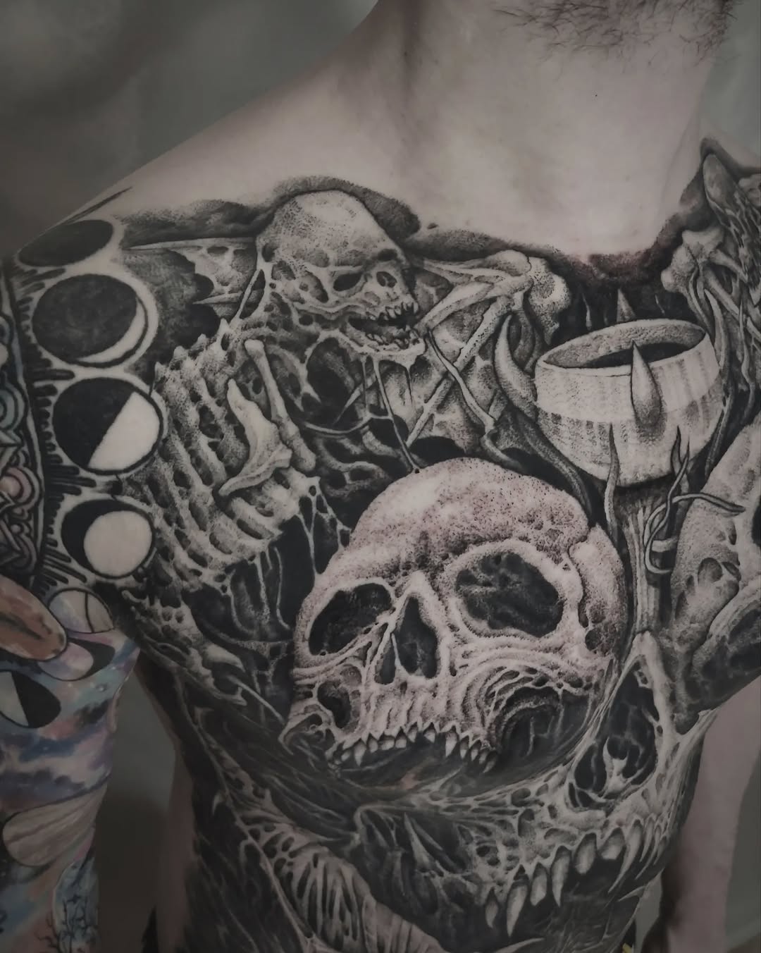 Tattoo by @dimaxmedusa — black_and_grey, dark_realism