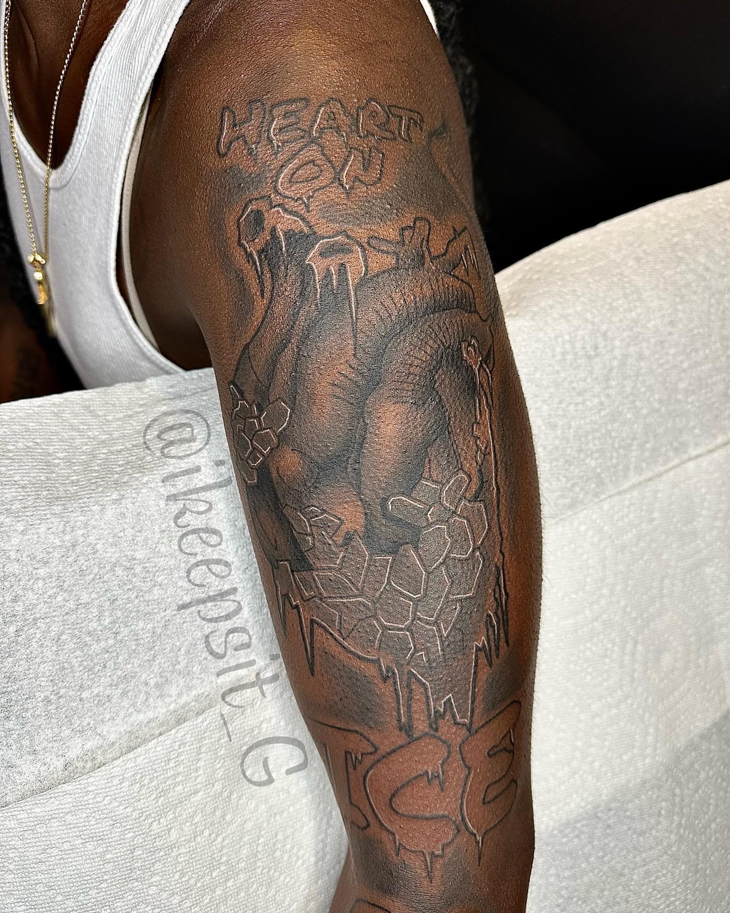 Heart realism tattoo on the forearm by Prolific🏁so Gifted