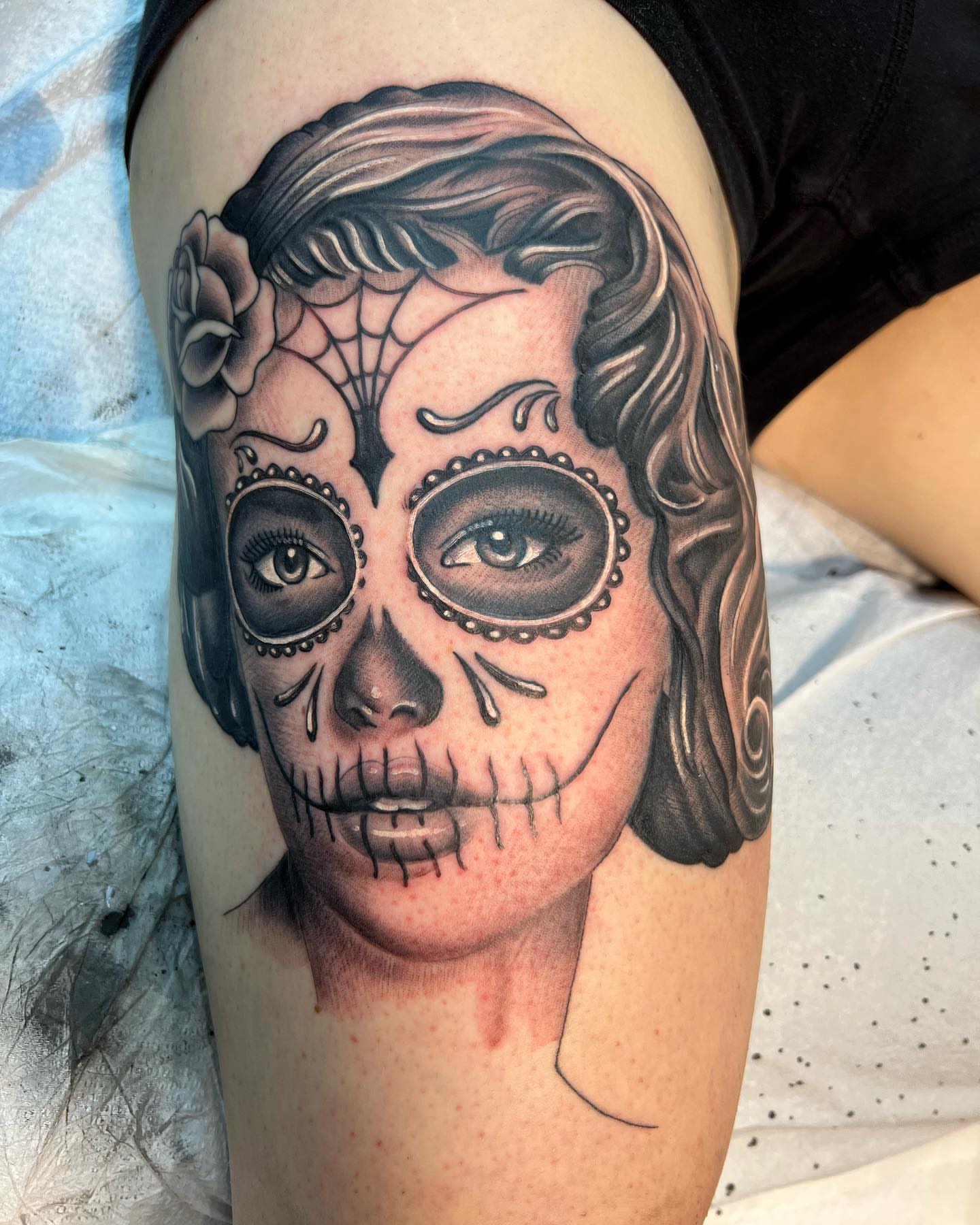 Tattoo by @mikeatidwell — black_and_grey