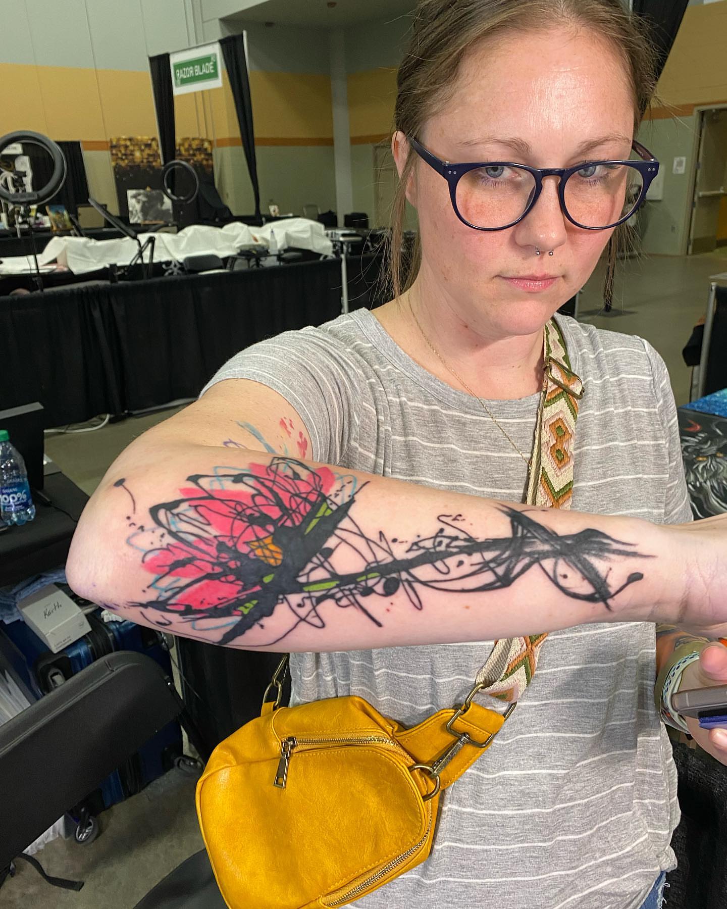 Abstract floral new school tattoo on the forearm by Keith Cromie