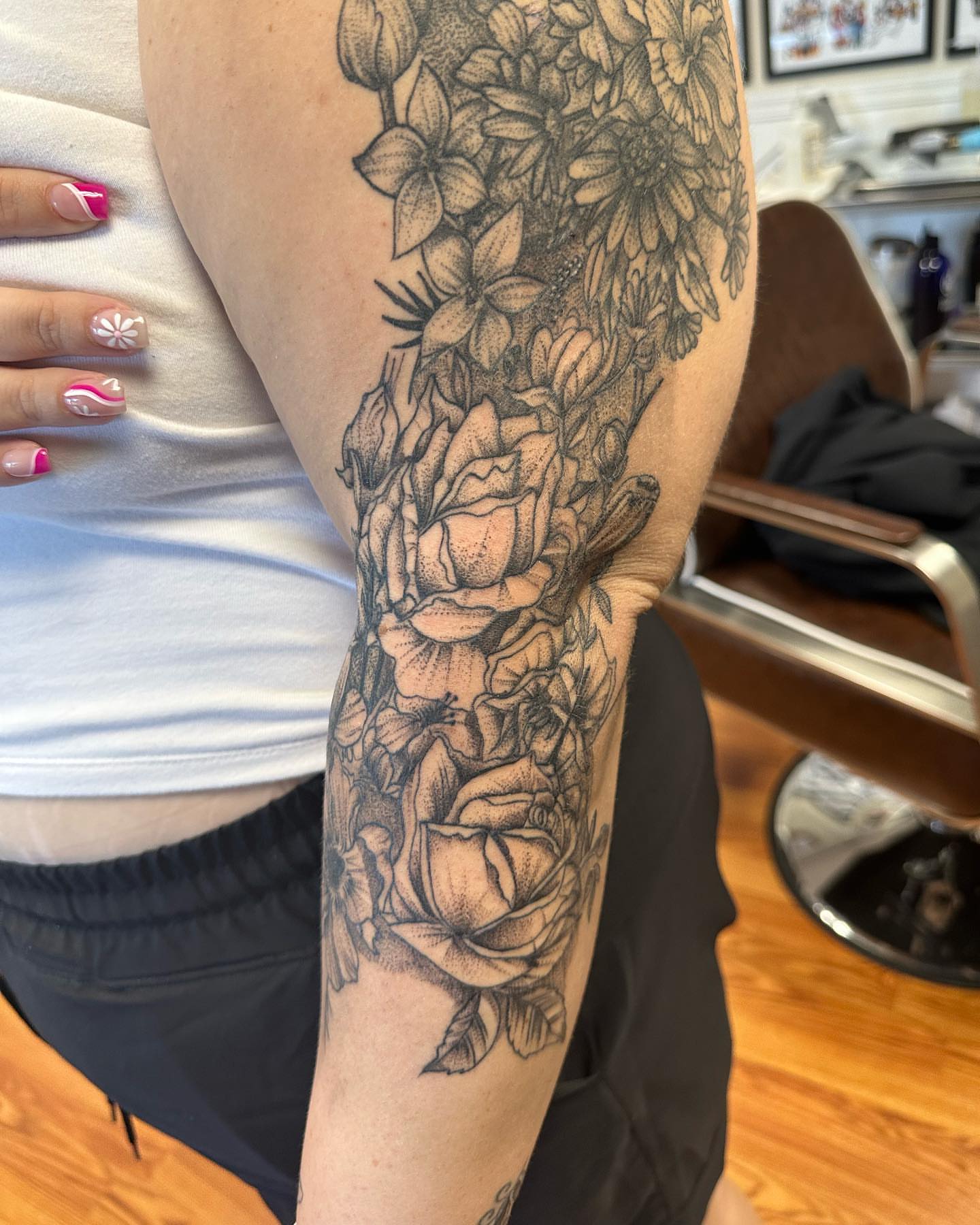 Tattoo by @tattooedwalnut — dotwork, black_and_grey