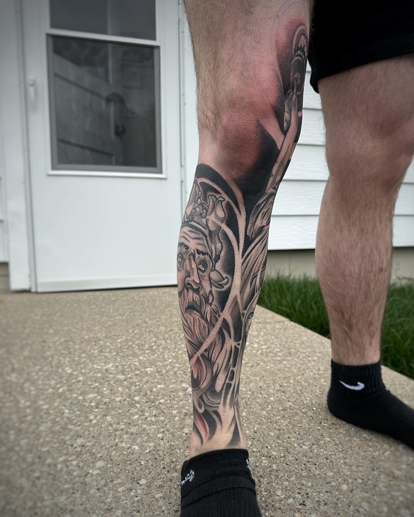 Bearded man realism tattoo on the forearm by Derek Hutchison, Des Moines, Iowa