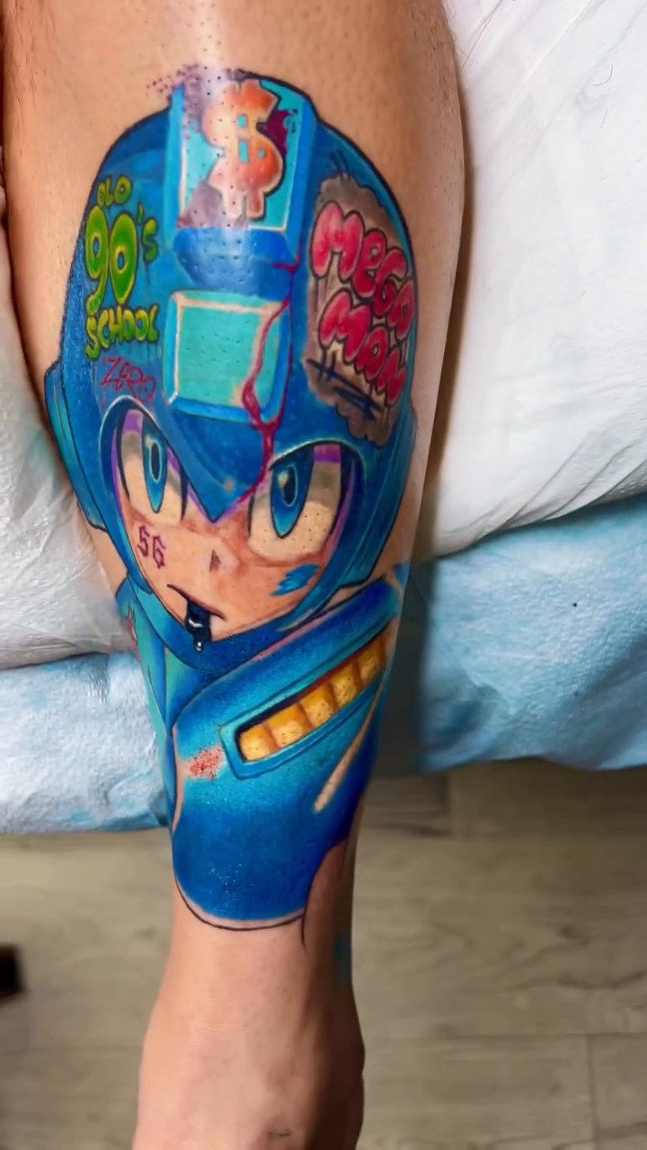 Mega Man anime tattoo by Amaury Ramirez