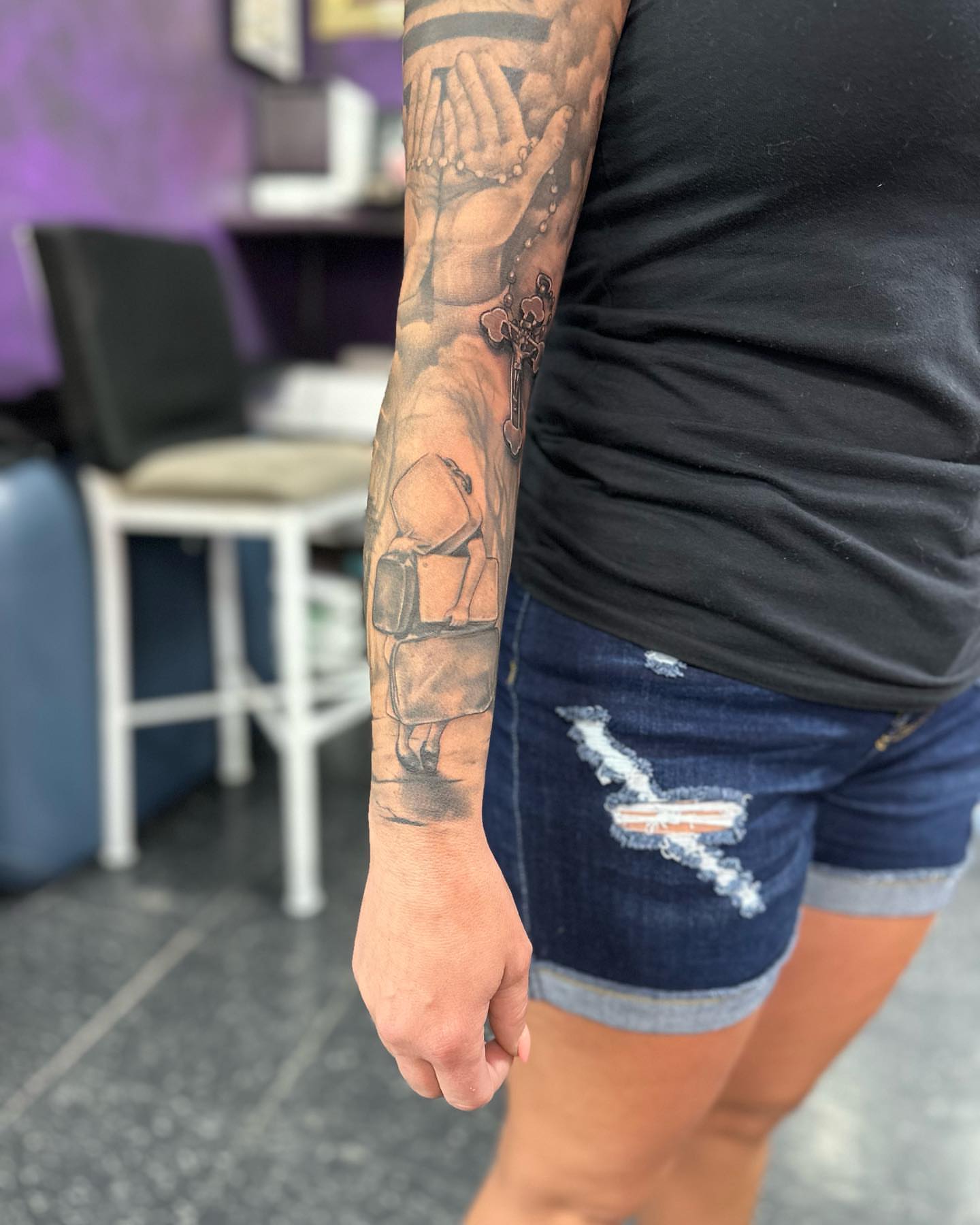 Tattoo by @inkplug__higherlevel — black_and_grey