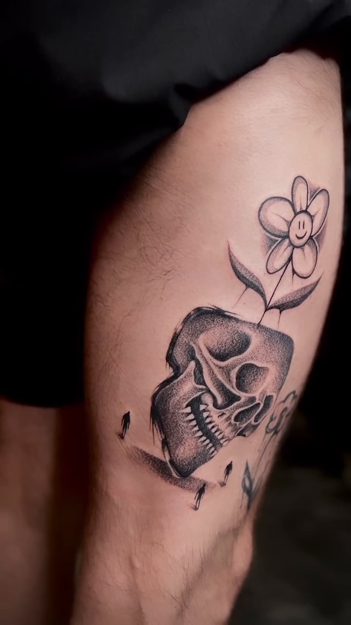 Tattoo by @owens_tattoos — dark_realism, black_and_grey