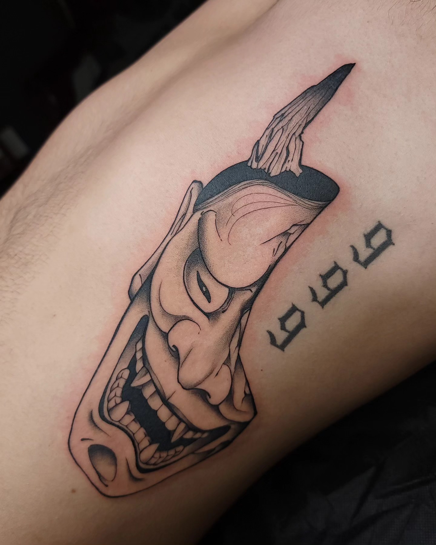 Tattoo by @gargeist — black_and_grey