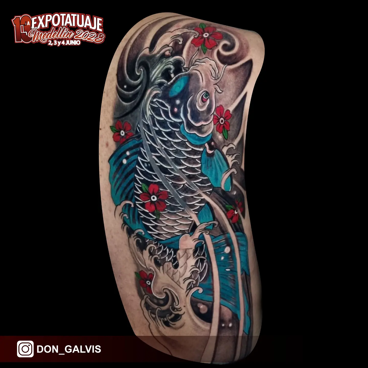 Koi fish japanese irezumi tattoo on the forearm by Chris galvis, Charlotte, North Carolina
