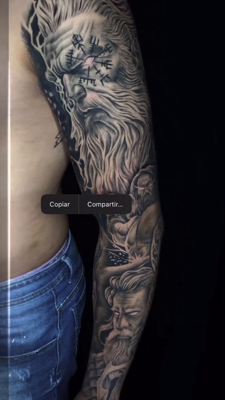 Viking sleeve realism tattoo by Clayderman