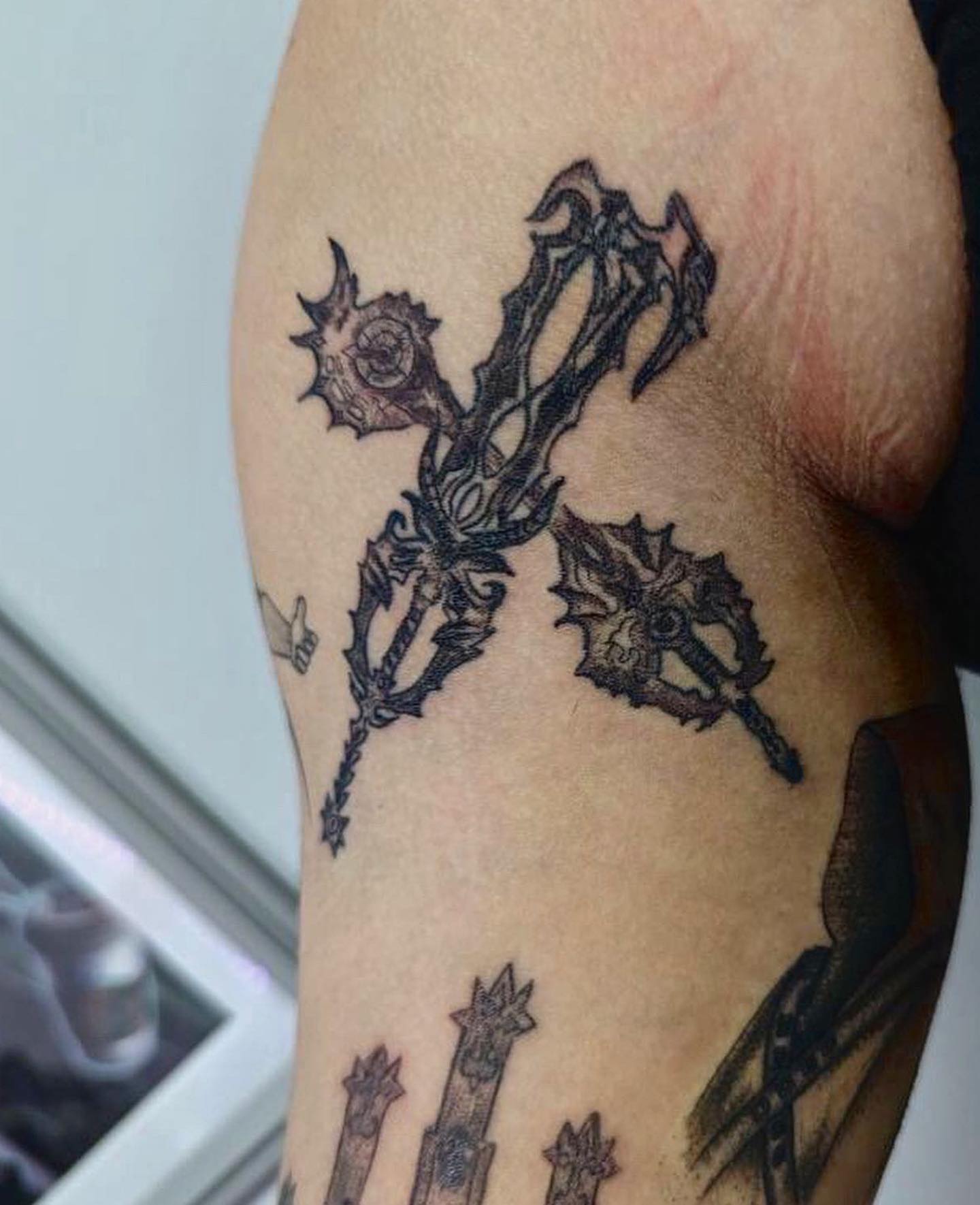 Scorpion black and grey tattoo on the forearm by Mika