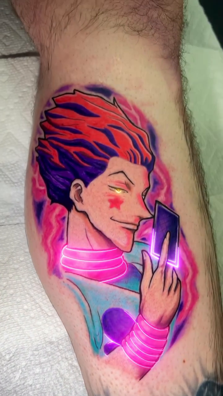 Hisoka from Hunter x Hunter anime tattoo by Matthew Diaz