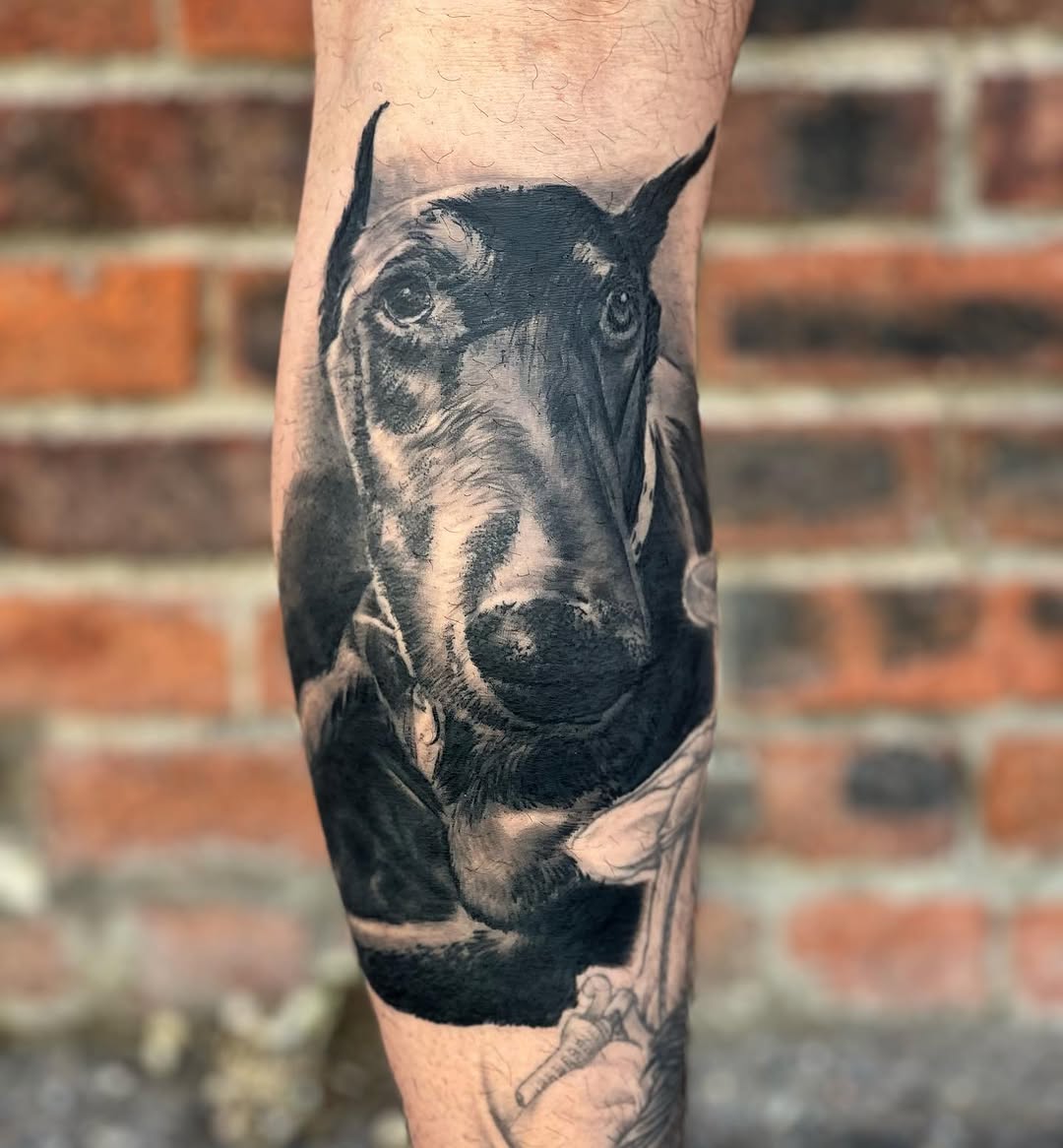Tattoo by @powsonero — realism, black_and_grey