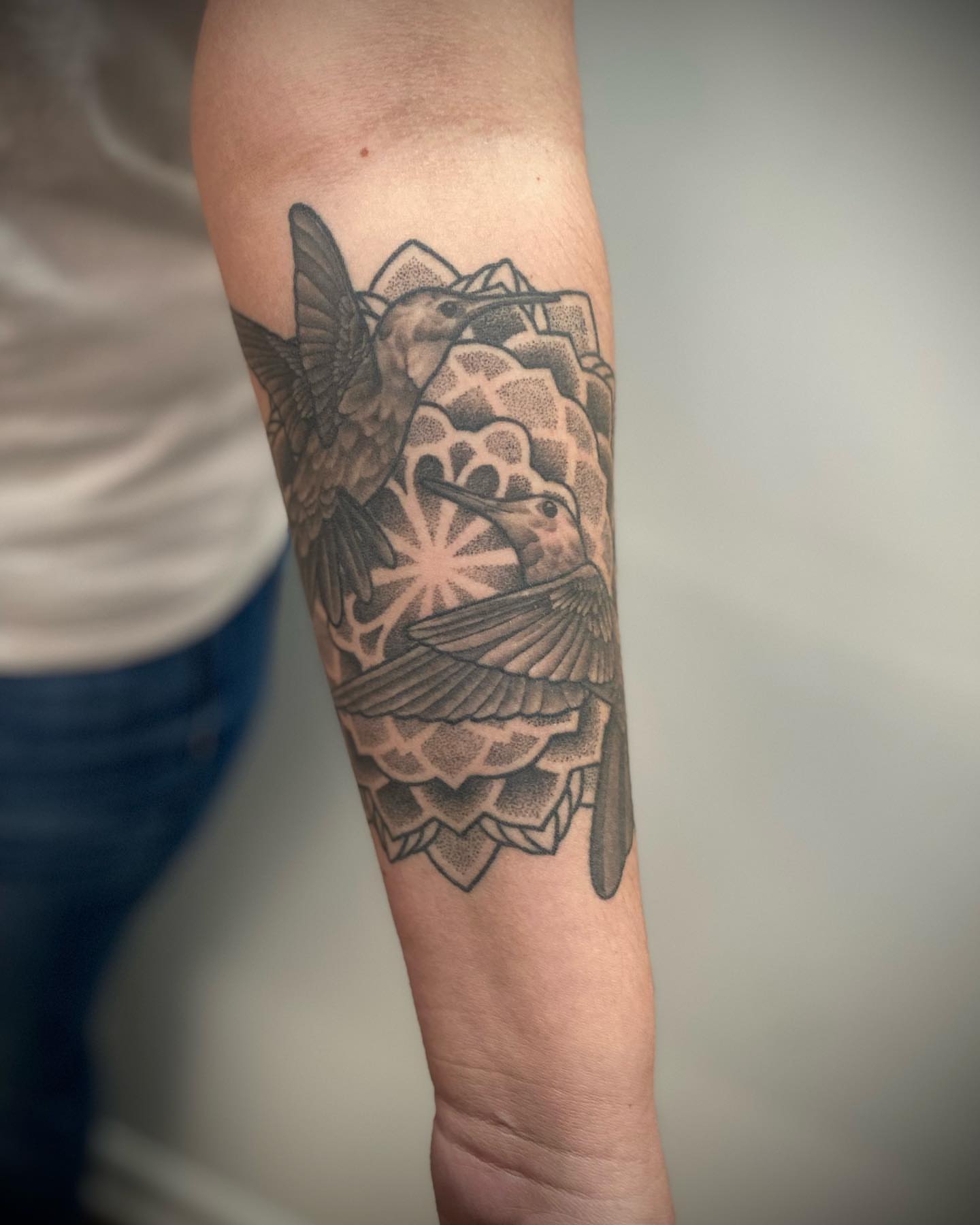Tattoo by @treyparsonsart — dotwork, black_and_grey