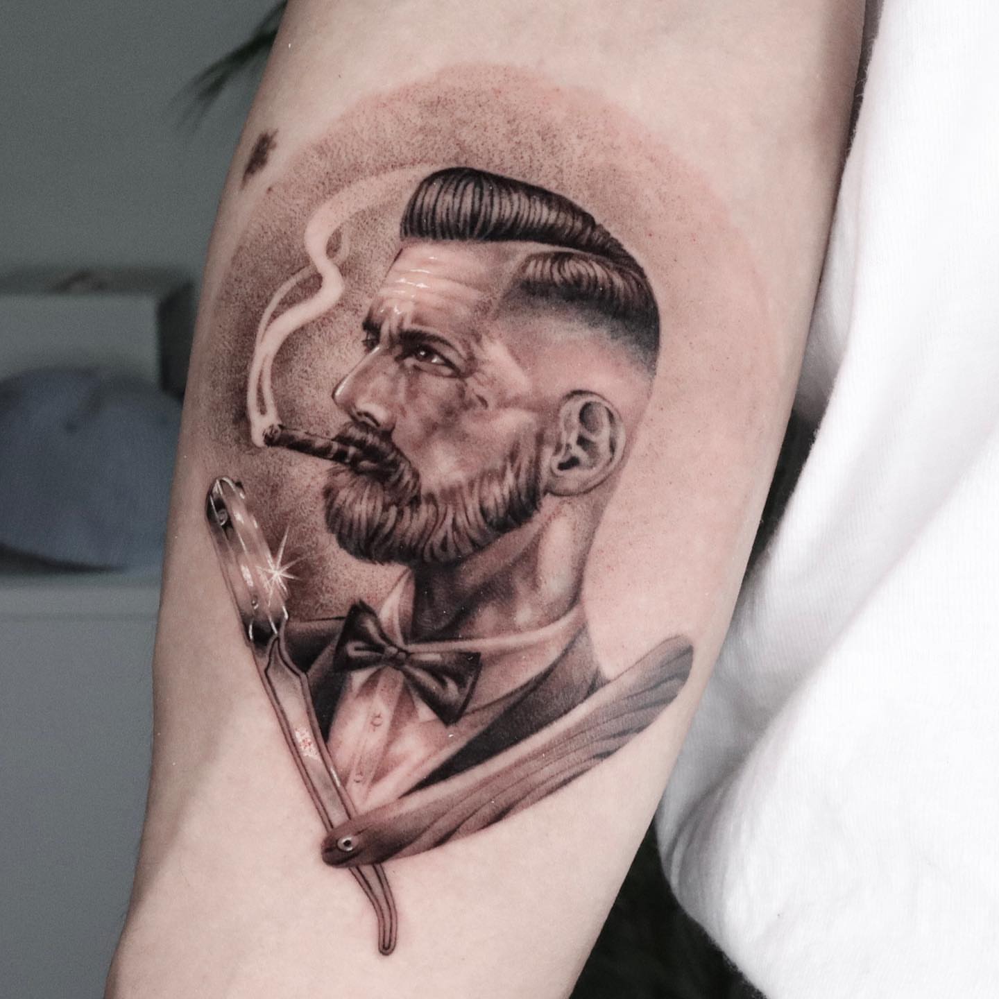 Tattoo by @hudiny_tattoo — realism, black_and_grey