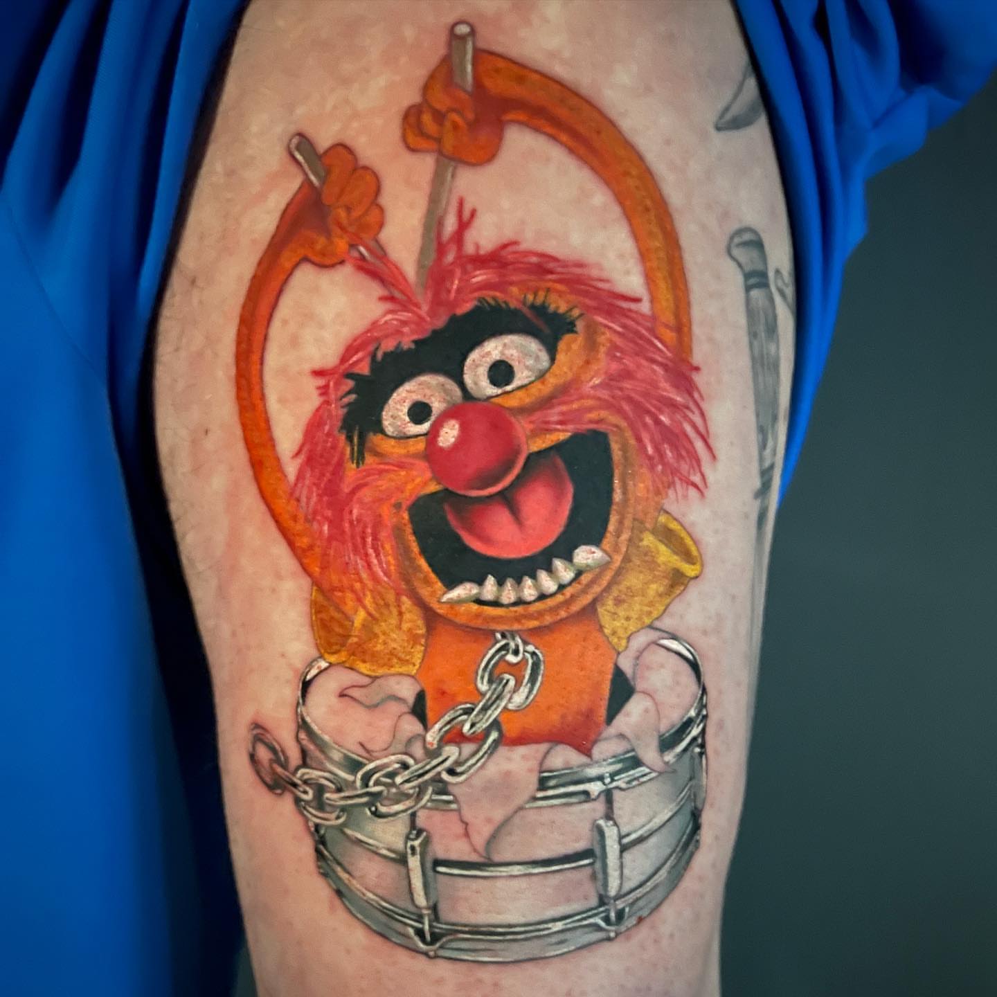 Animal puppet realism tattoo on the forearm by Kayden DiGiovanni, Addison, Texas