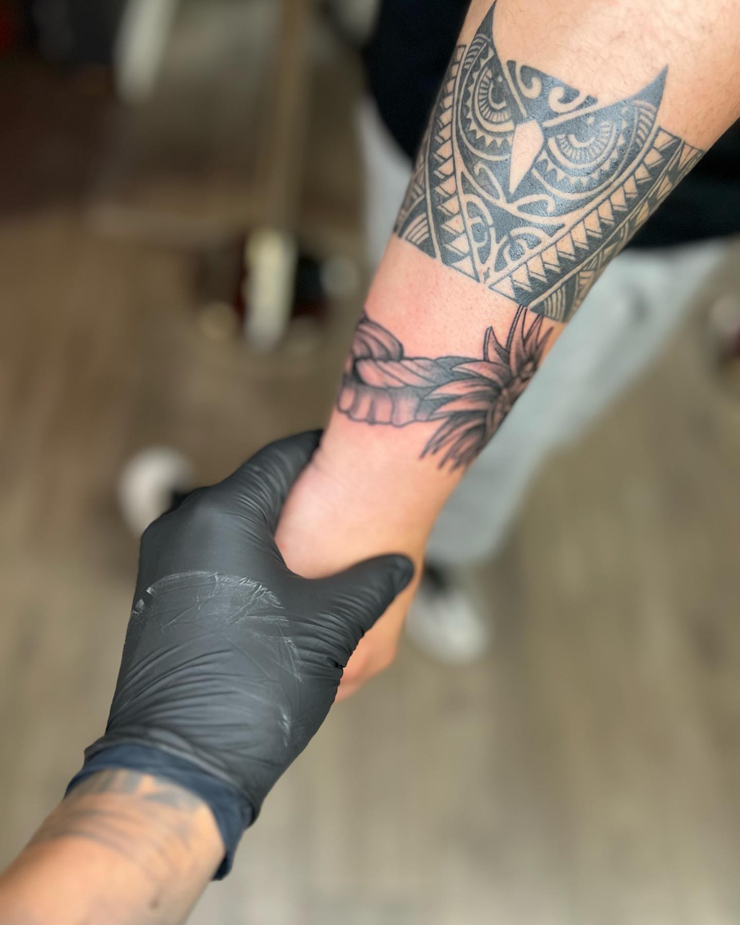 Tribal owl tribal tattoo on the forearm by π΅ππππ πΏπππππ, Houston, Texas