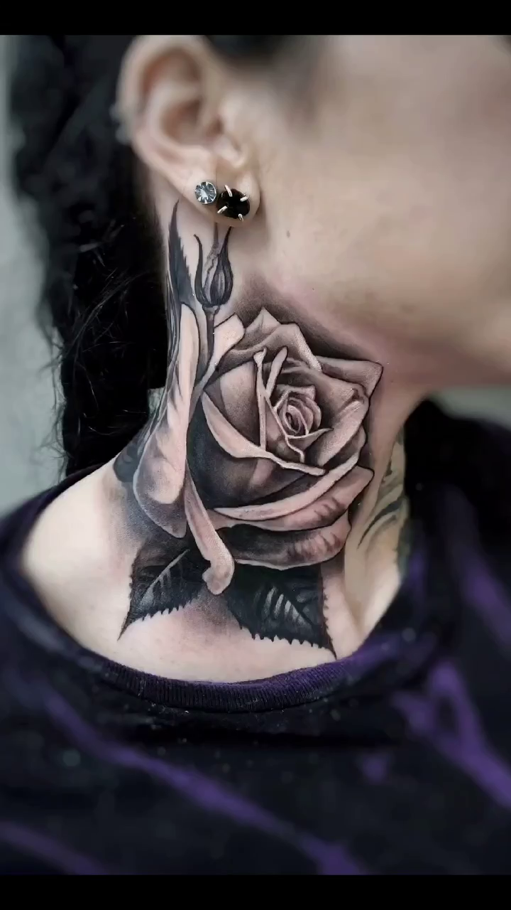 Rose realism tattoo by Tyler Malek