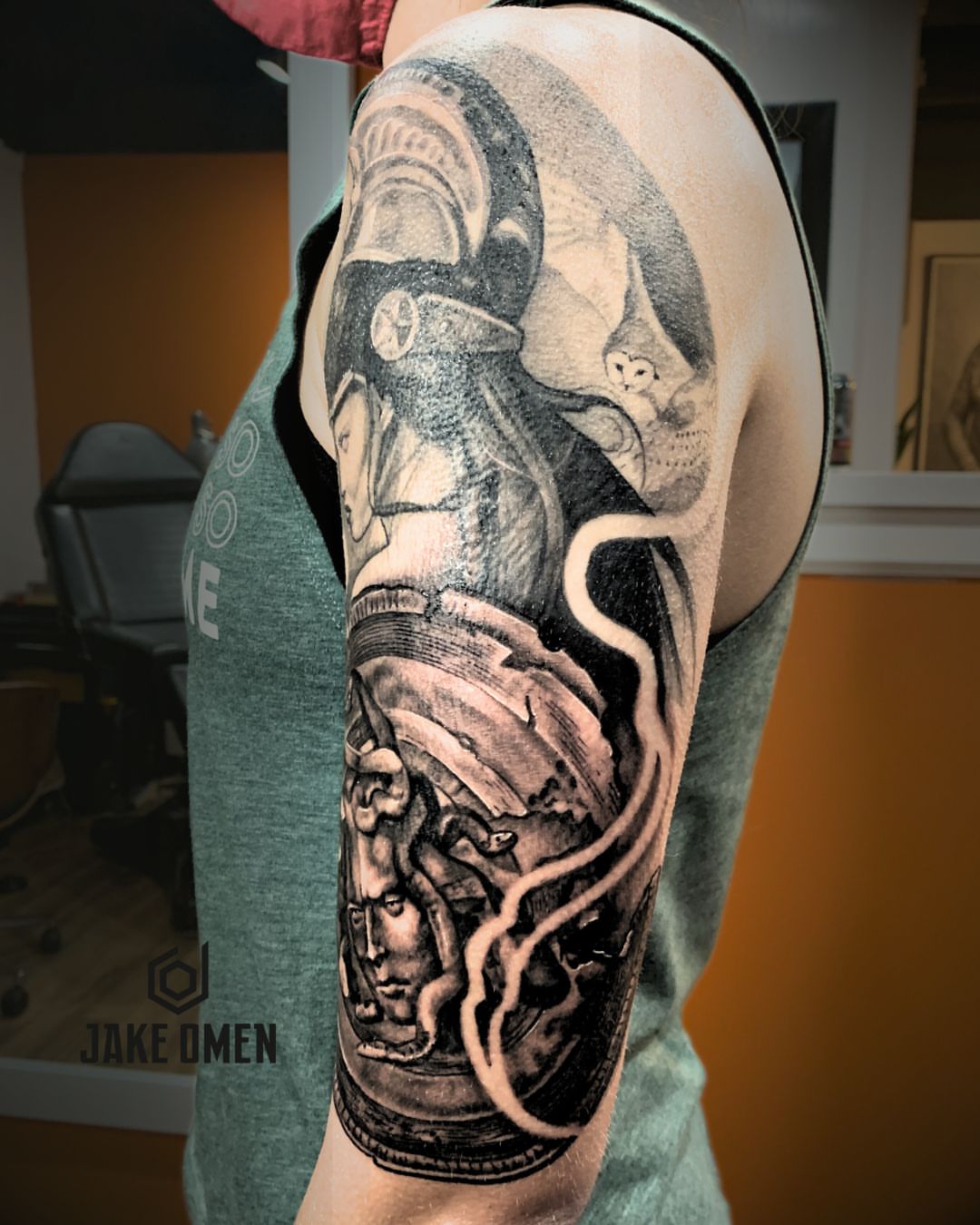 Tattoo by @jakeomen — dotwork, realism