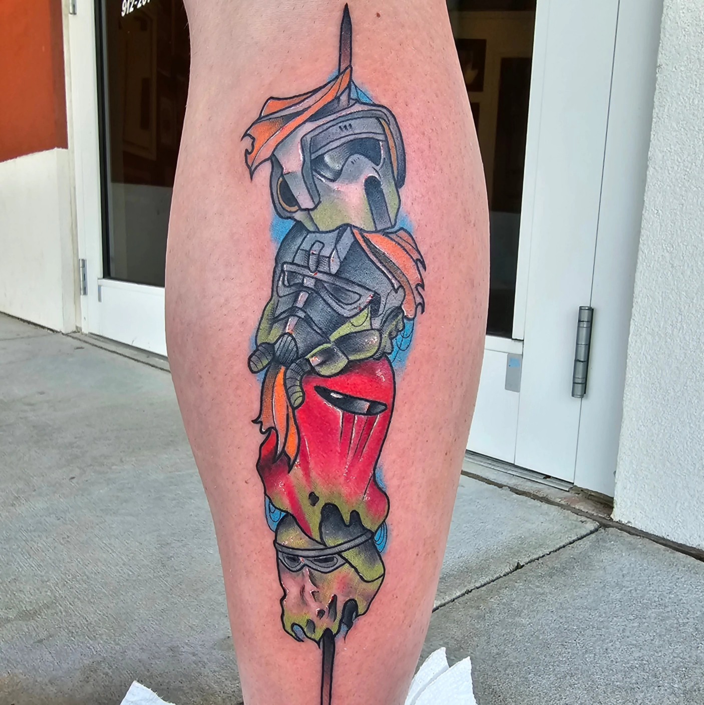 Clones anime tattoo on the leg by BZ Artistry