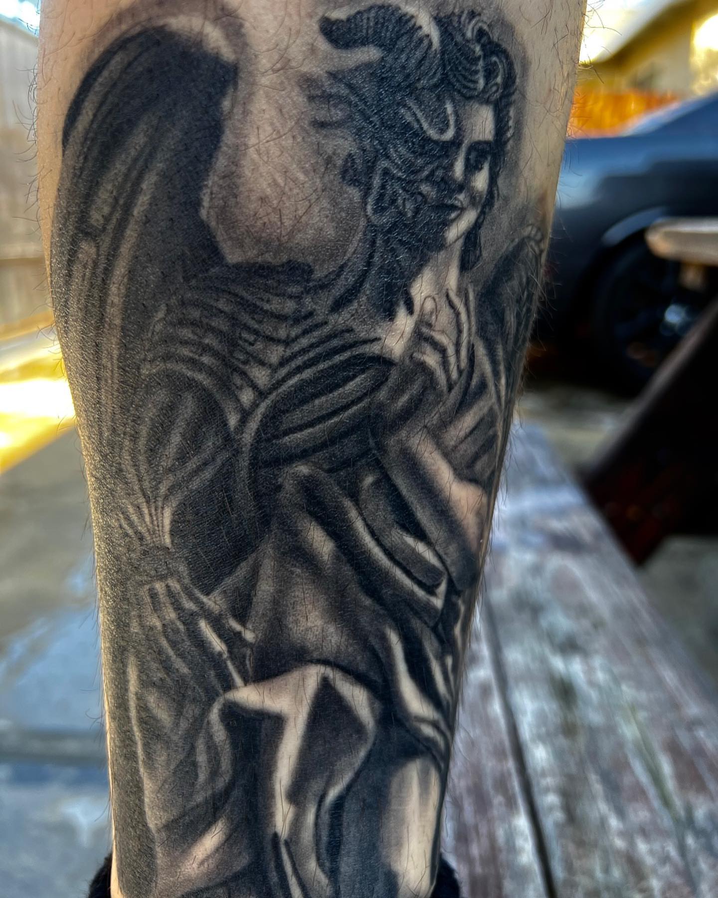 Tattoo by @issaacmontana — black_and_grey