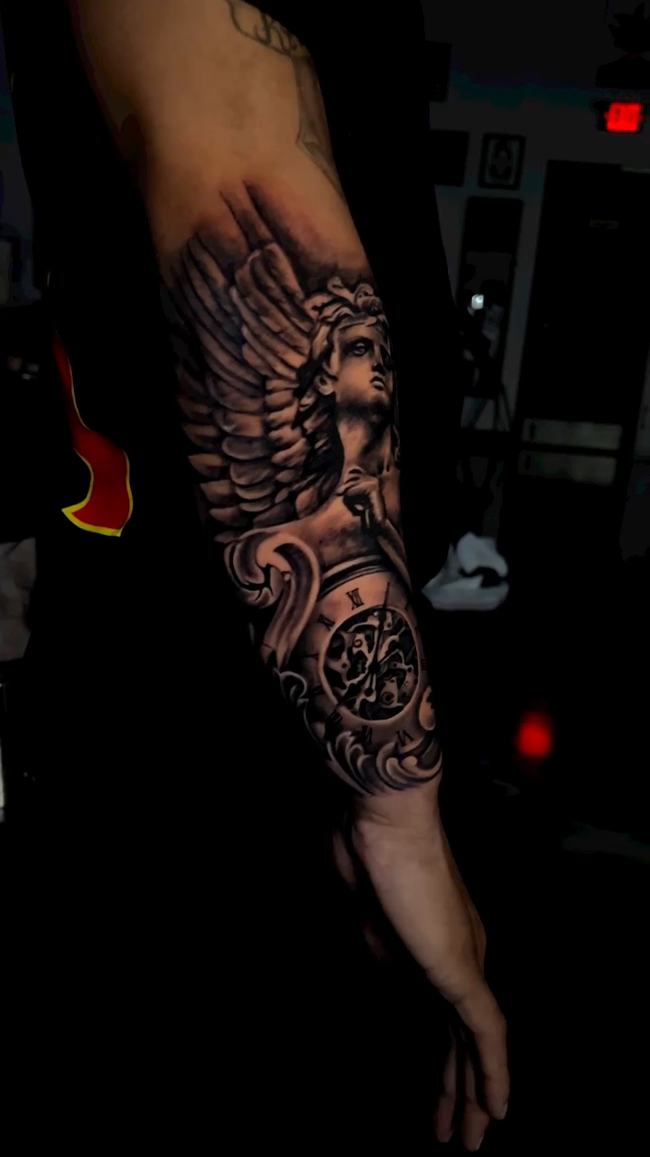 Native american chief and wings realism tattoo by Lex⛓️