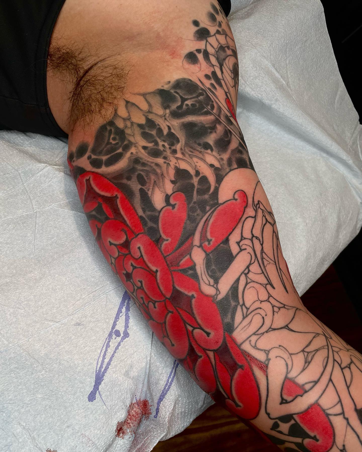 Tattoo by @r_goodkind — japanese_irezumi, dotwork