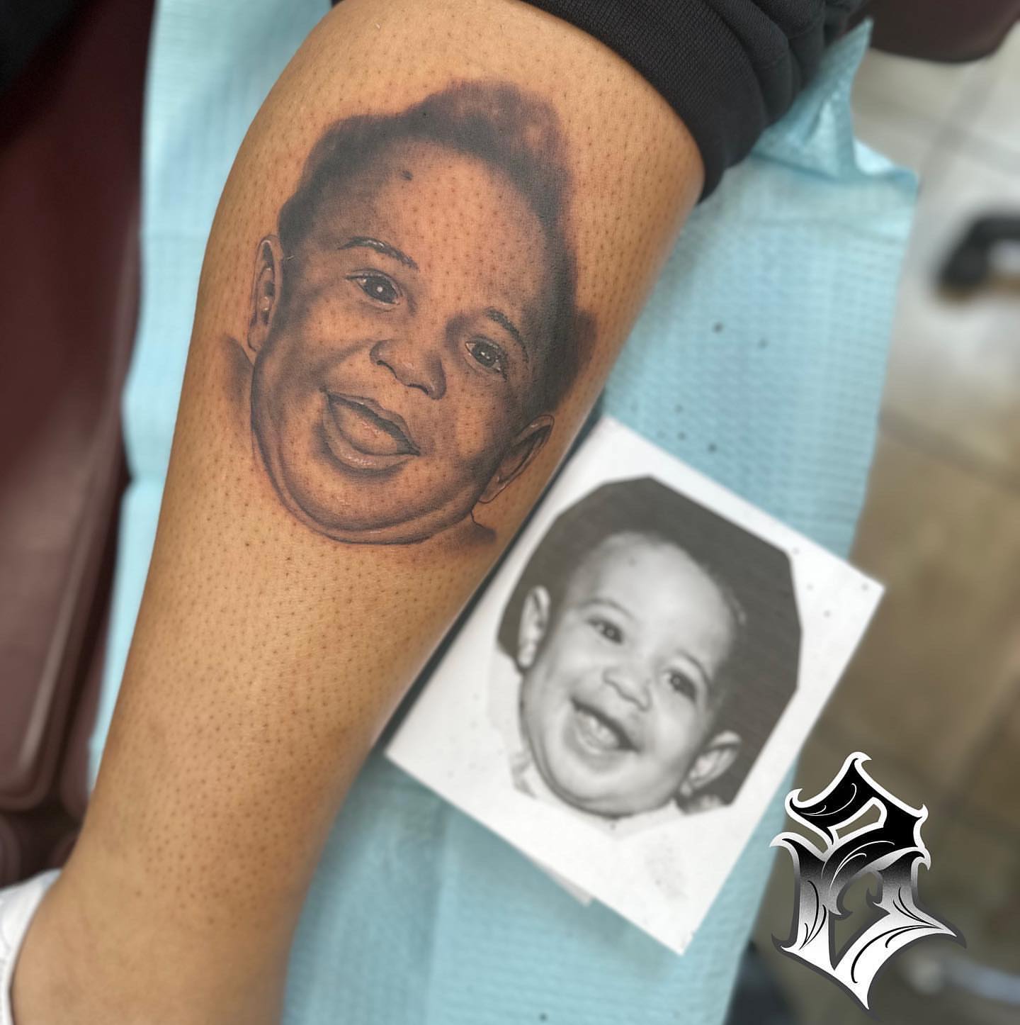 Tattoo by @ziptattoo — dotwork, realism