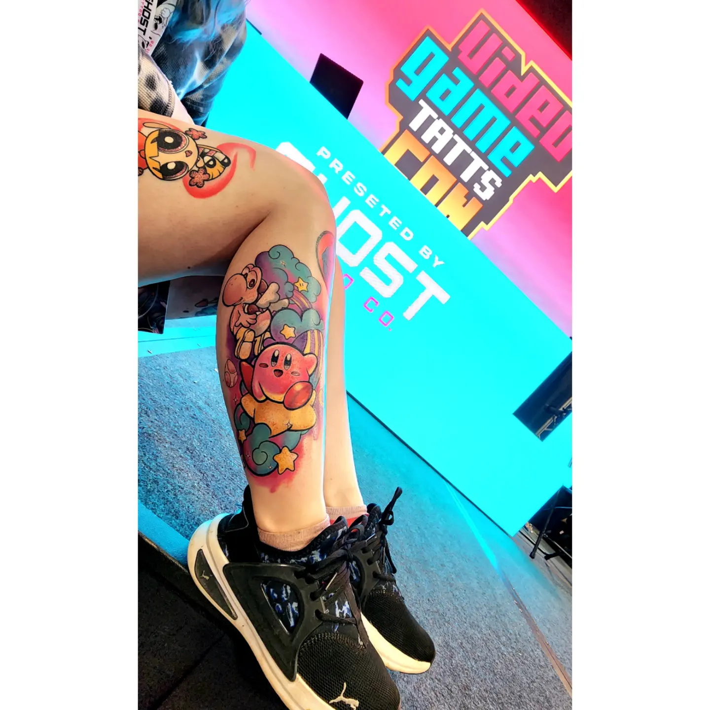 Kirby and friends new school tattoo on the forearm by Diane Maya