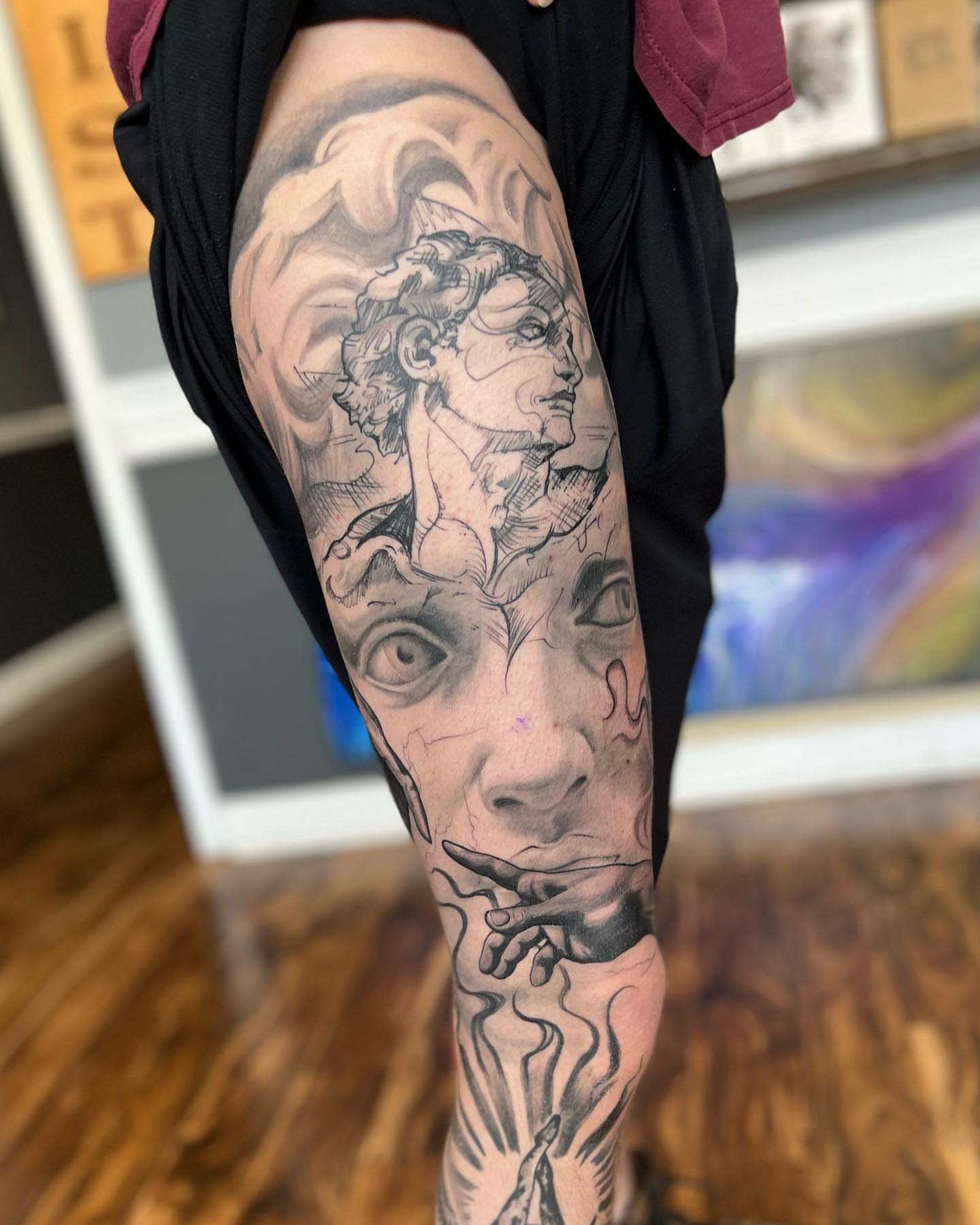 Portrait realism tattoo on the forearm by Tucker, Maryville, Tennessee