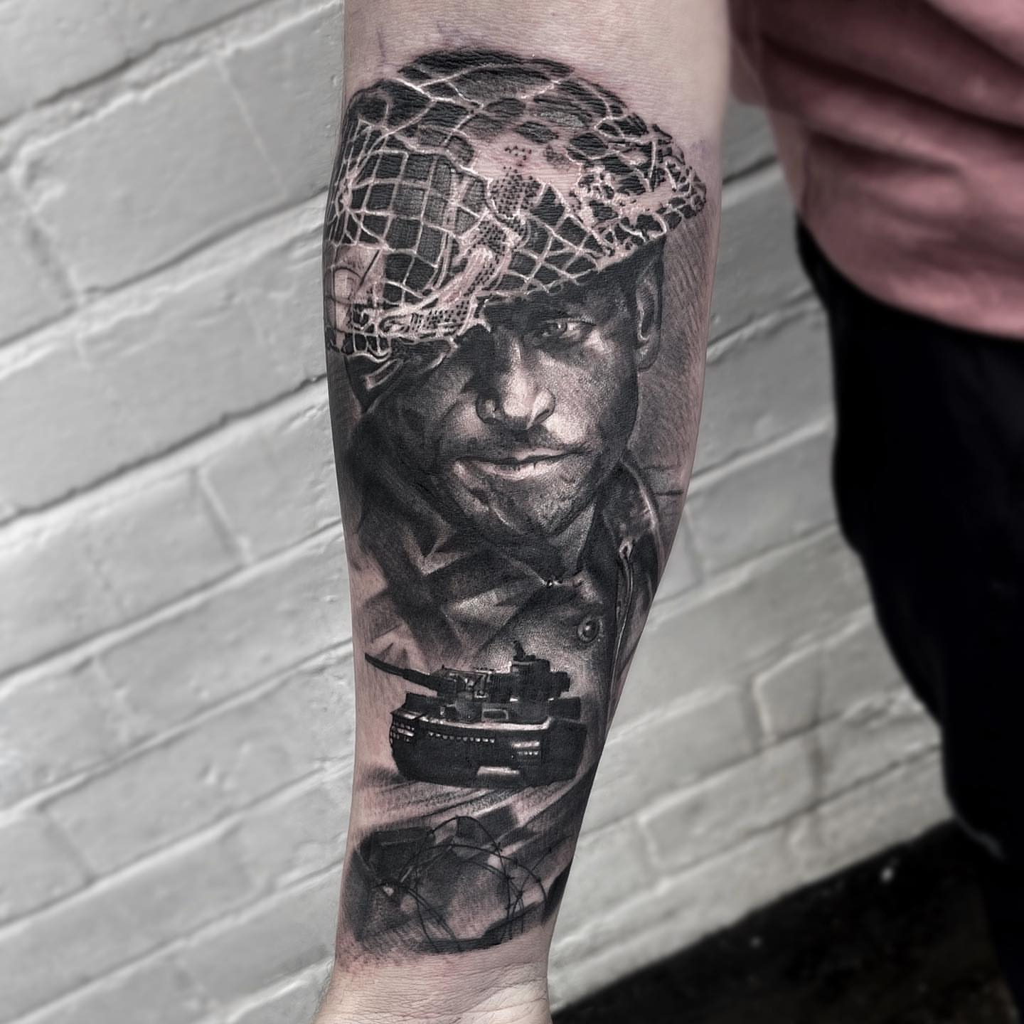 Tattoo by @robdansontattoo — realism, black_and_grey
