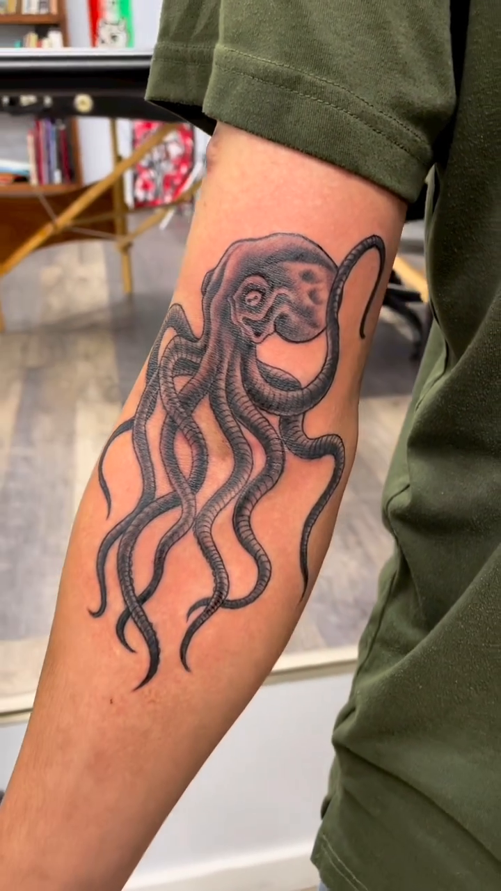 Octopus realism tattoo by Allie Tippets, Gilbert, Arizona