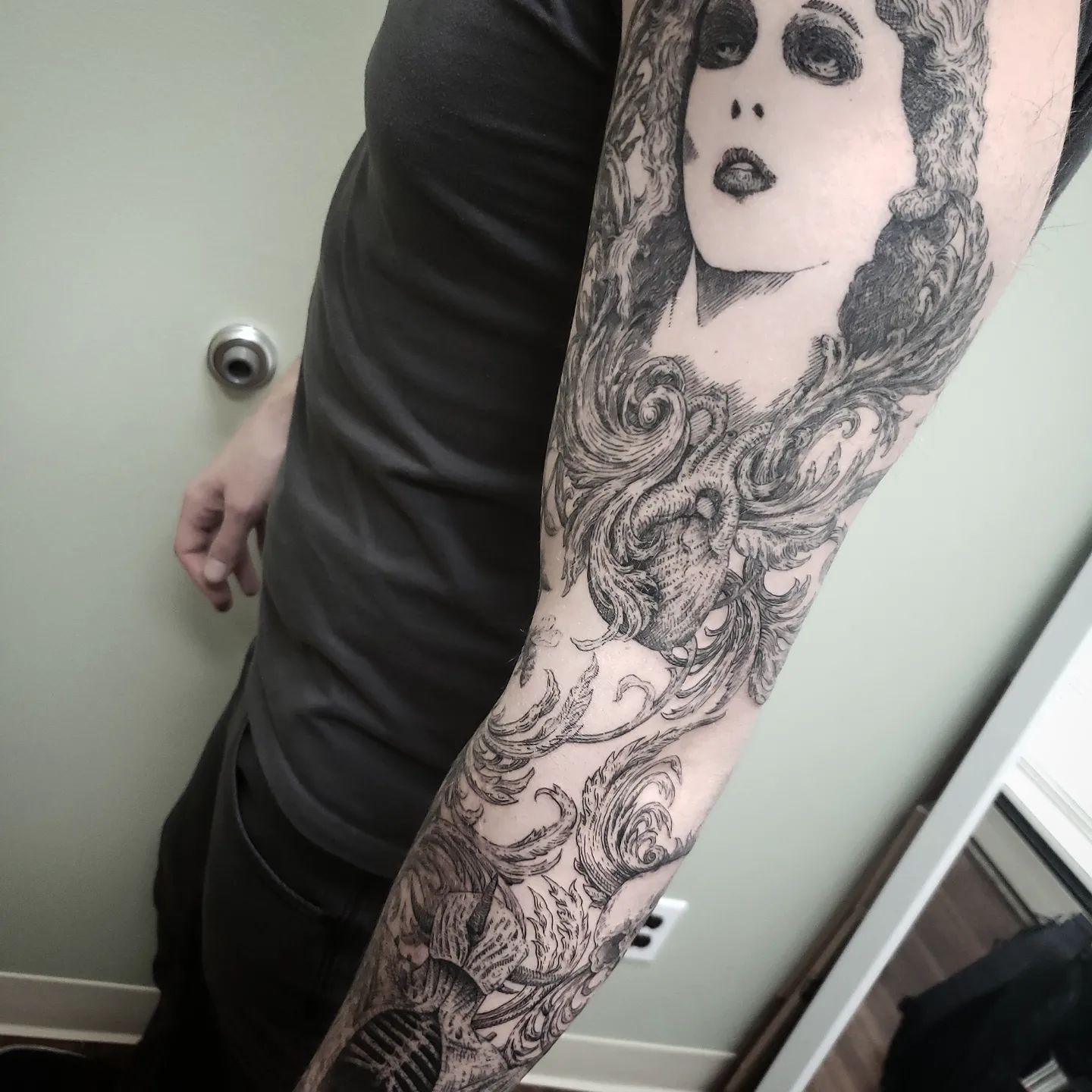 Tattoo by @kritrv — black_and_grey, realism