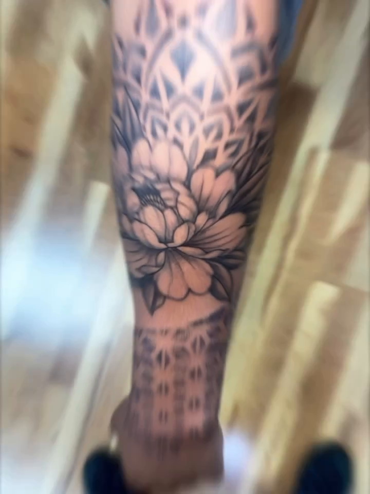 Lotus flower and geometric patterns geometric tattoo by Eldaddy