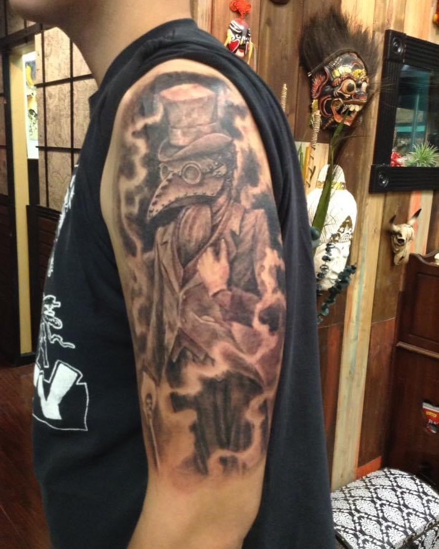 Tattoo by @tattyblasting — black_and_grey, realism