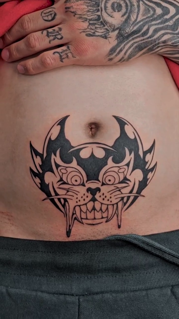 Oni mask japanese irezumi tattoo by Jeremy "Jerms" Camposanto