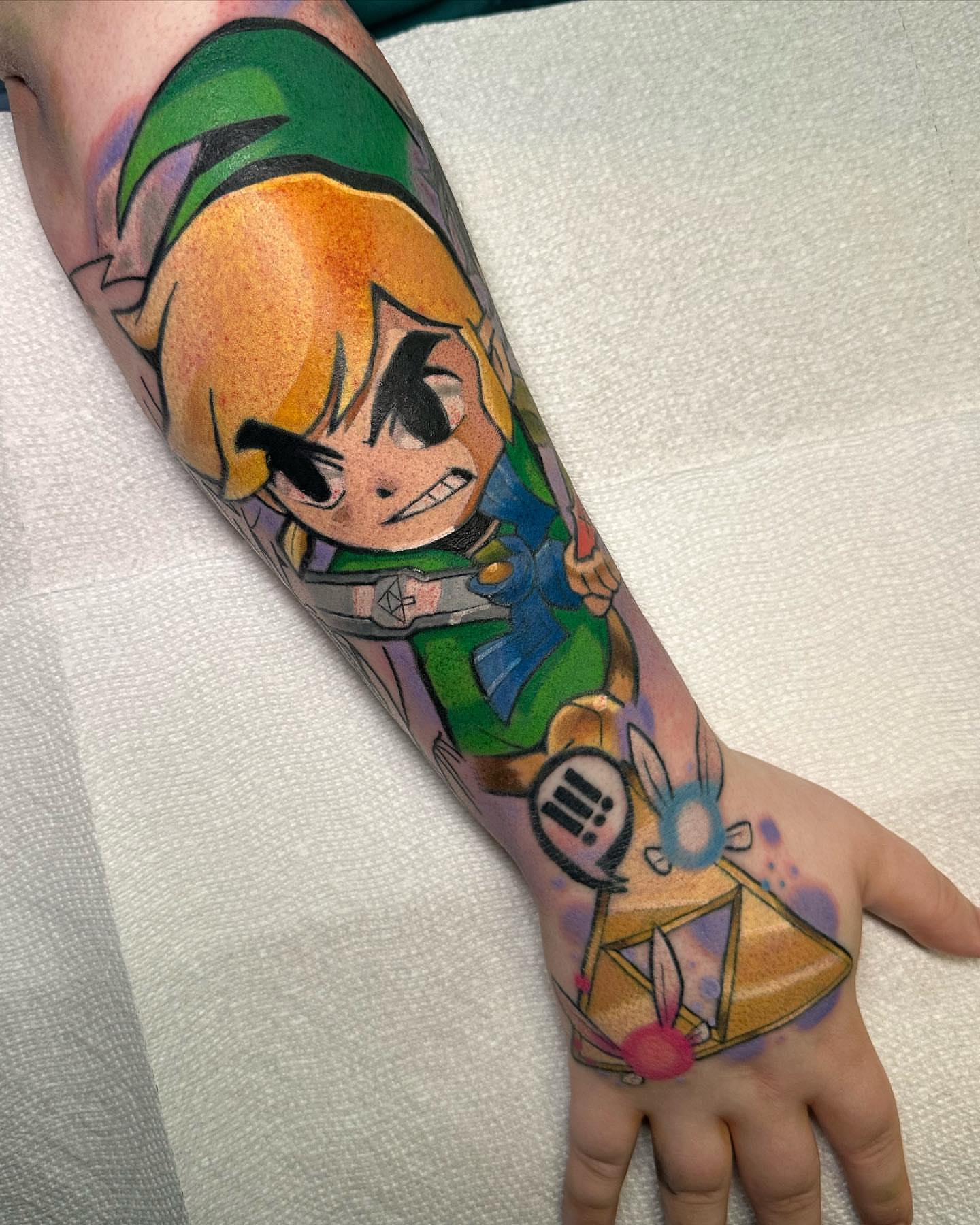 Tattoo by @zack.simpson__ — dotwork, anime