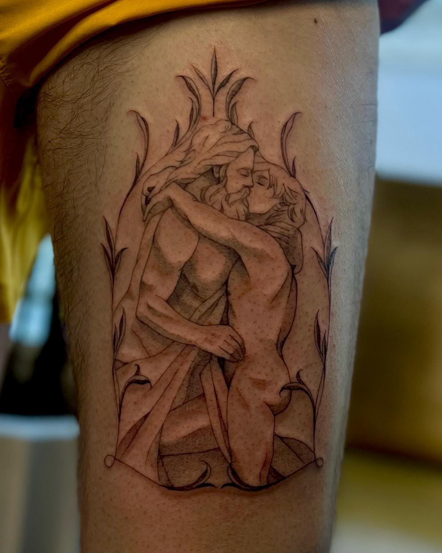 Tattoo by @cupidnegra — black_and_grey