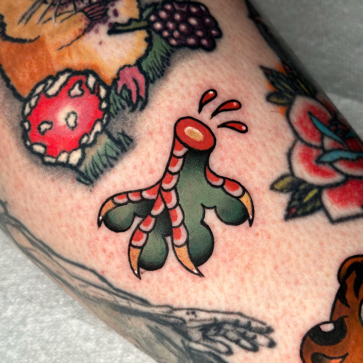 Candy cane American traditional tattoo on the forearm by π»πππππ πΉπππ