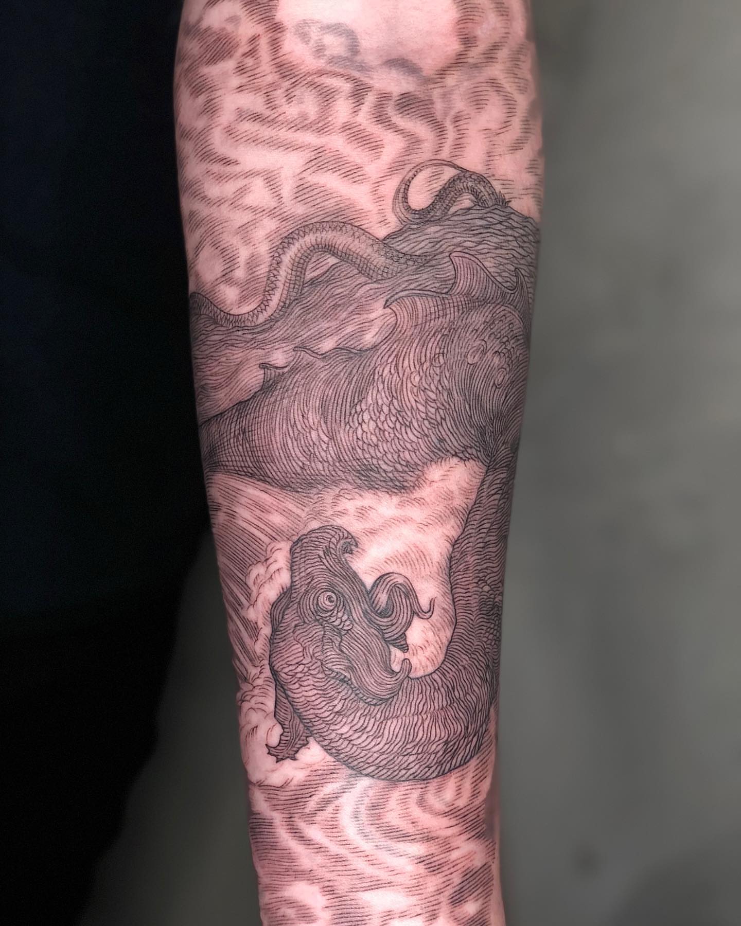 Octopus realism tattoo on the forearm by Jorge Nox