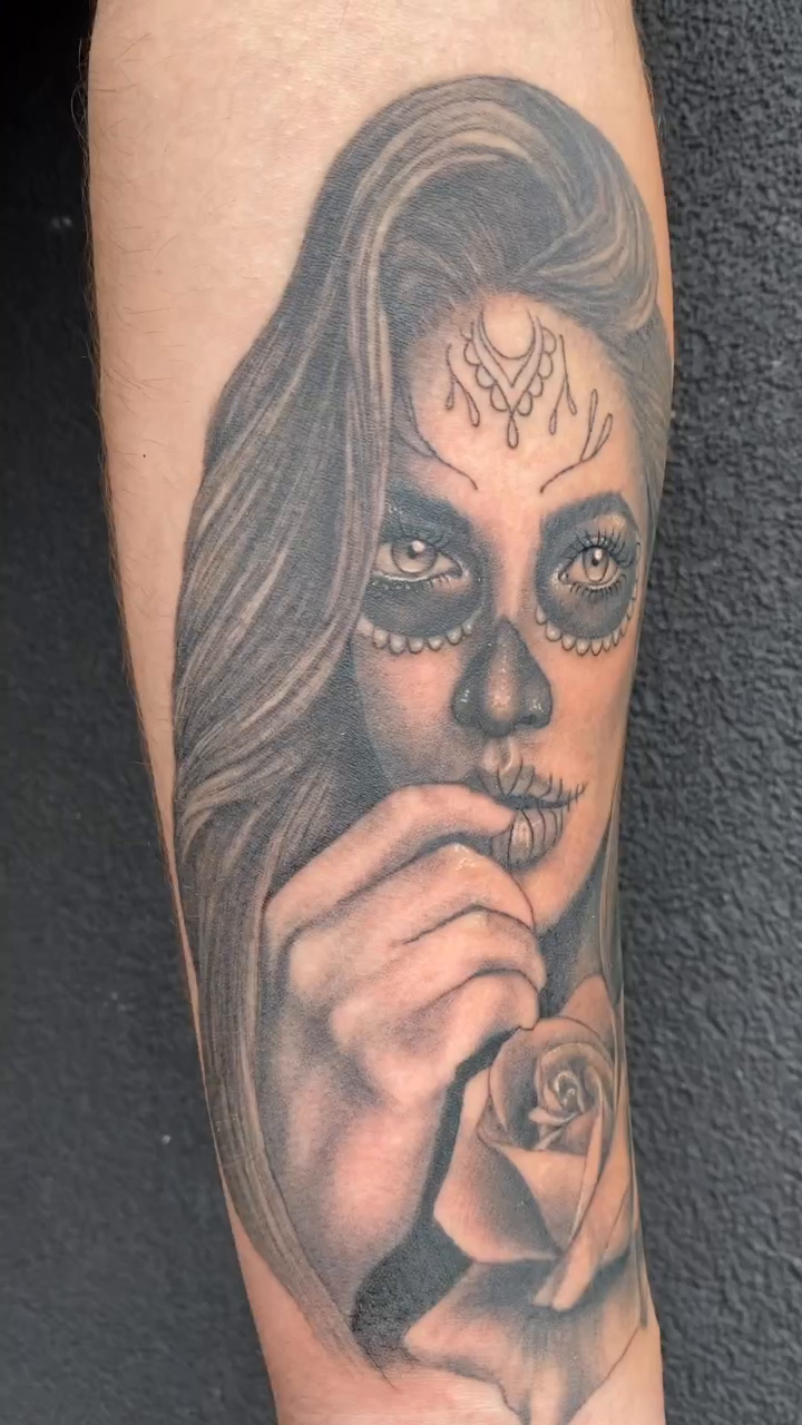 Tattoo by @laneybtattoos — realism, black_and_grey