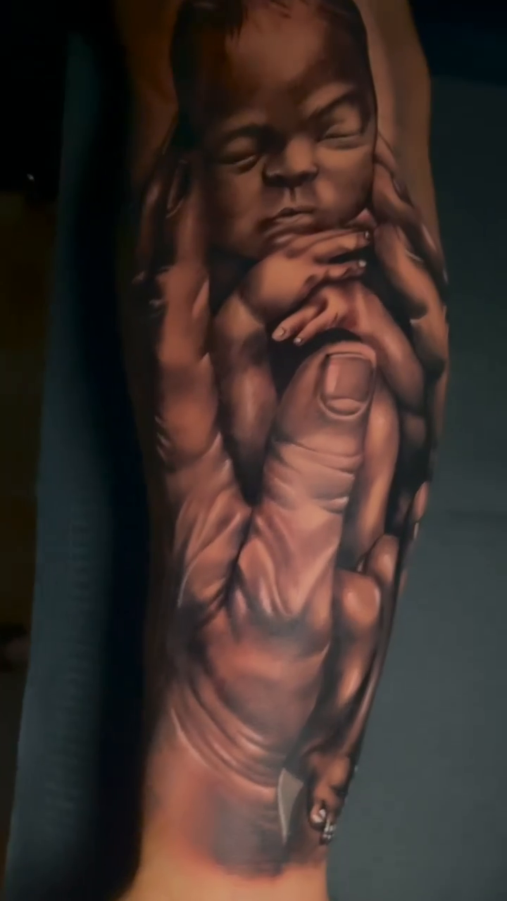 Tattoo by @stheve_blessed — realism, black_and_grey