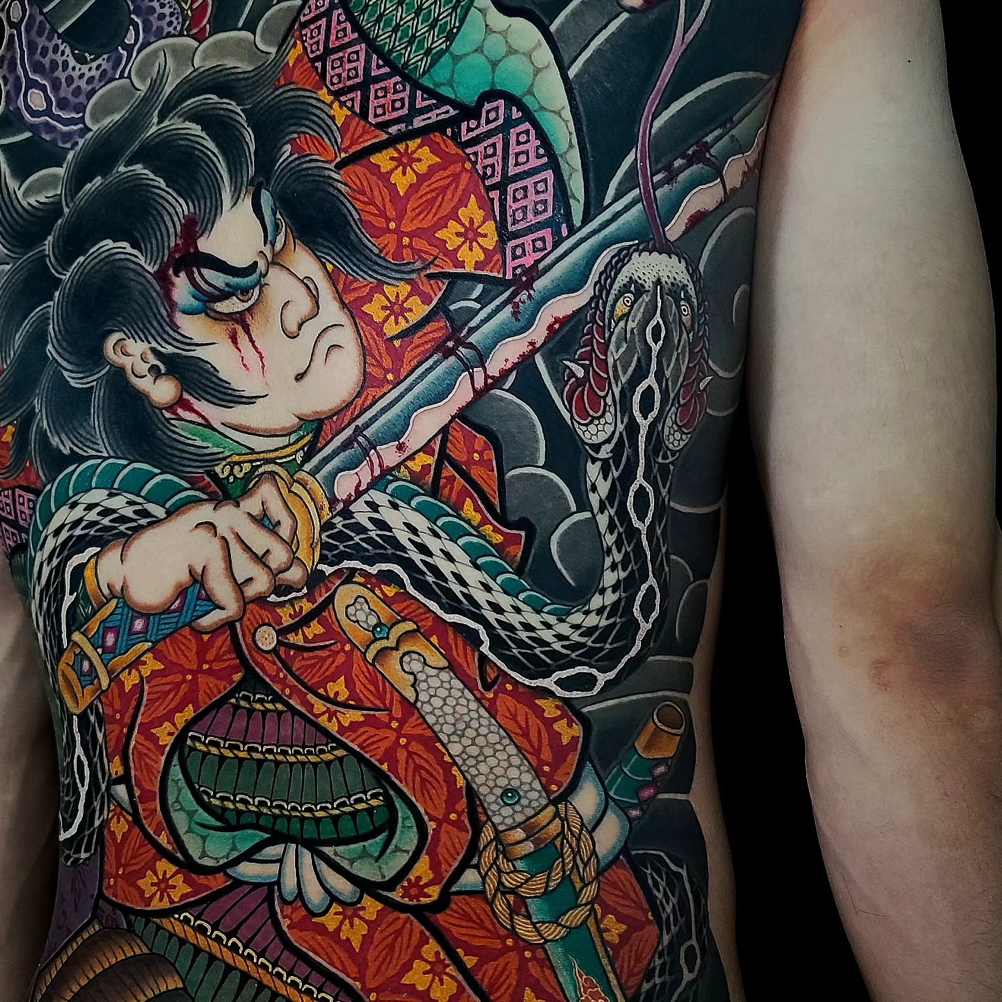 Samurai warrior japanese irezumi tattoo on the upper arm by 彫かか